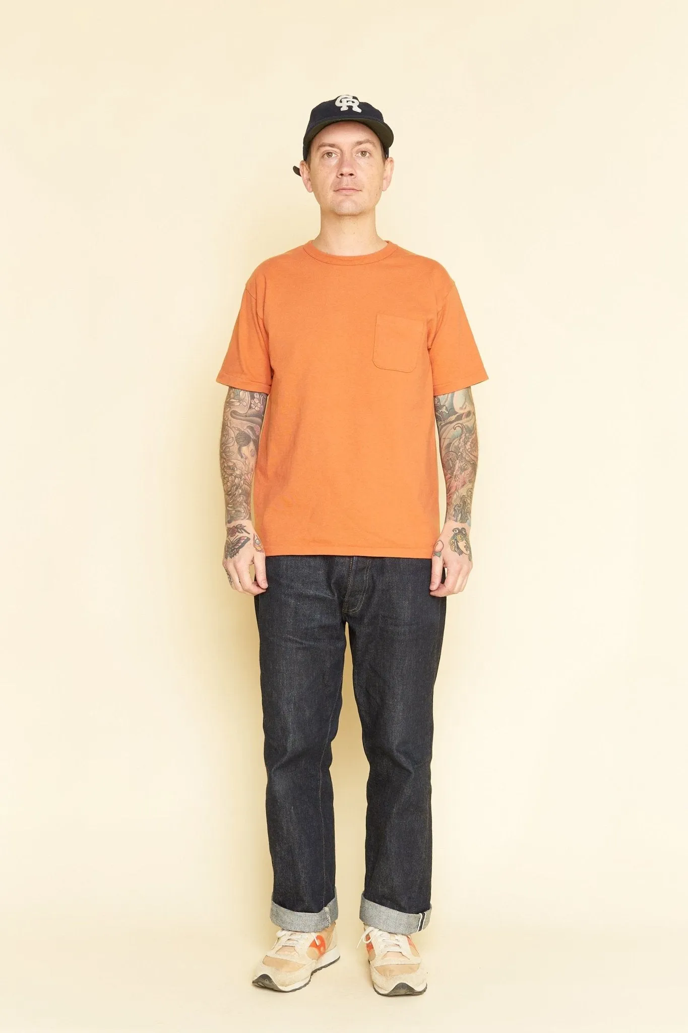 Godspeed Heavyweight Tsuriami 10oz Loopwheel Pocket T-Shirt - Orange