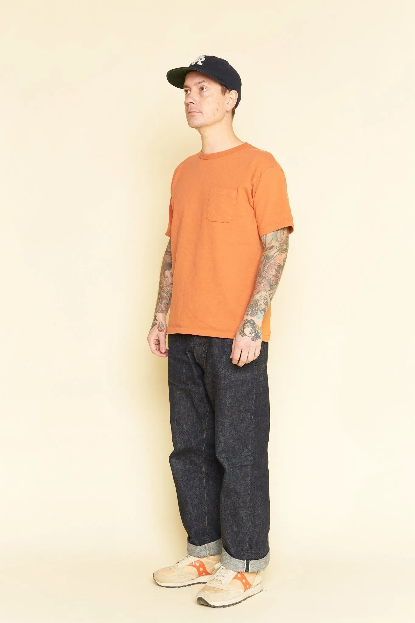 Godspeed Heavyweight Tsuriami 10oz Loopwheel Pocket T-Shirt - Orange