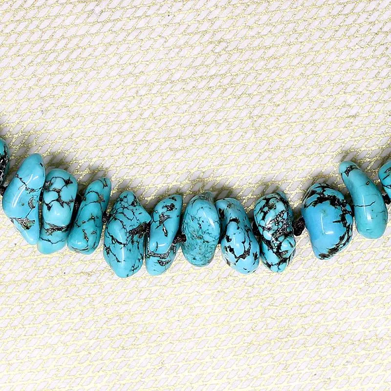 Graduated Turquoise Nugget Bead Necklace