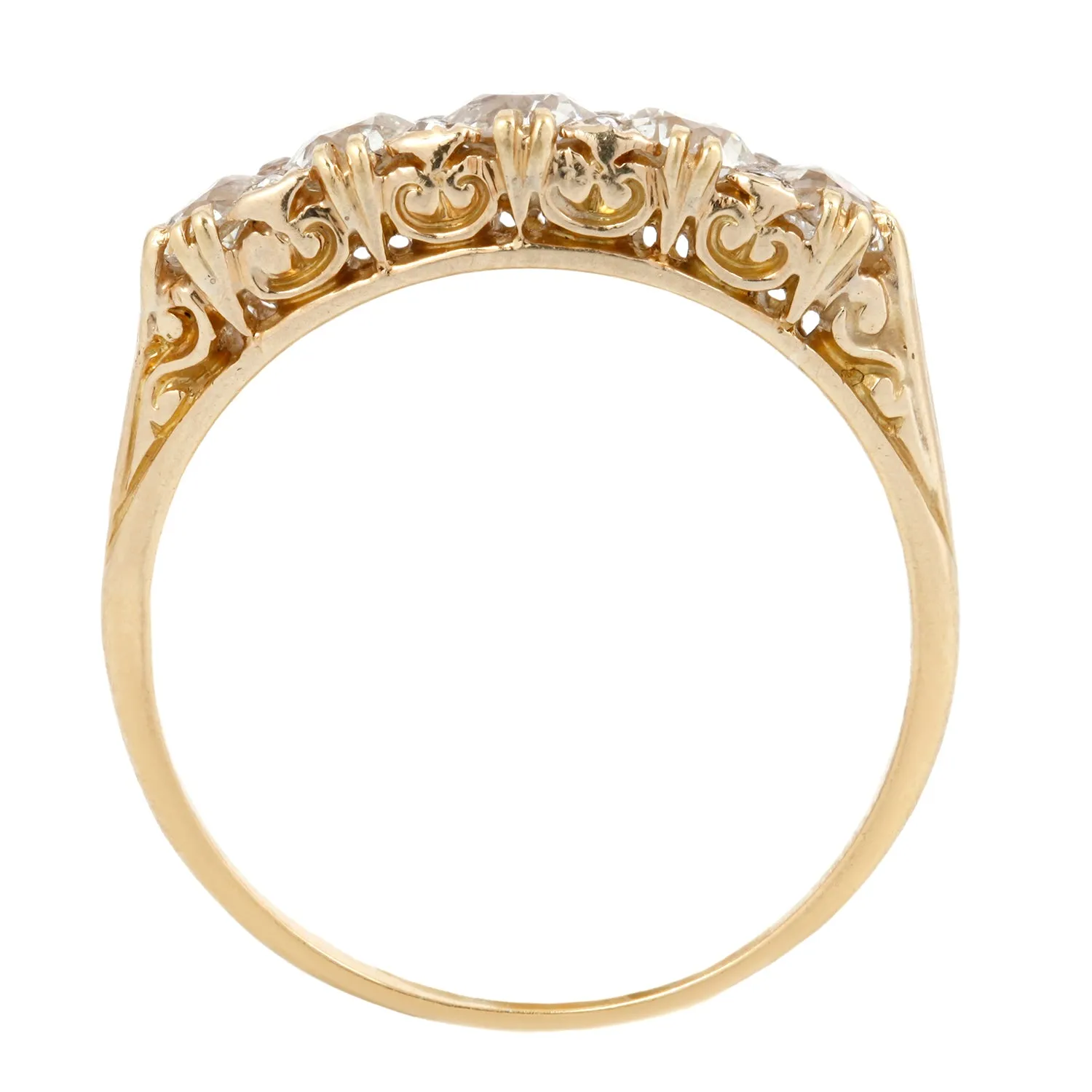 Half Hoop Filigree Diamond Ring