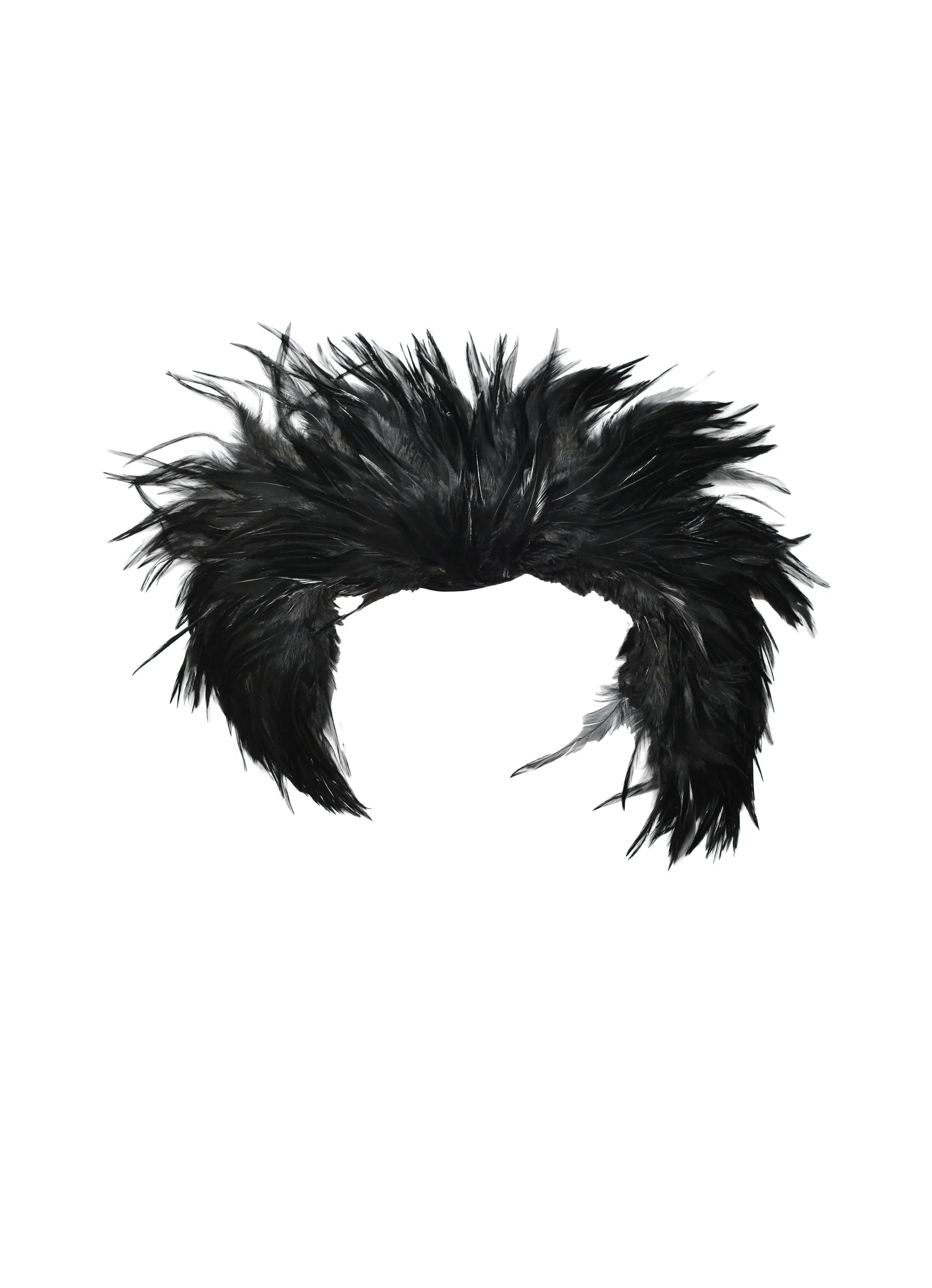 HELMUT LANG BLACK FEATHER MINI BOA 2000