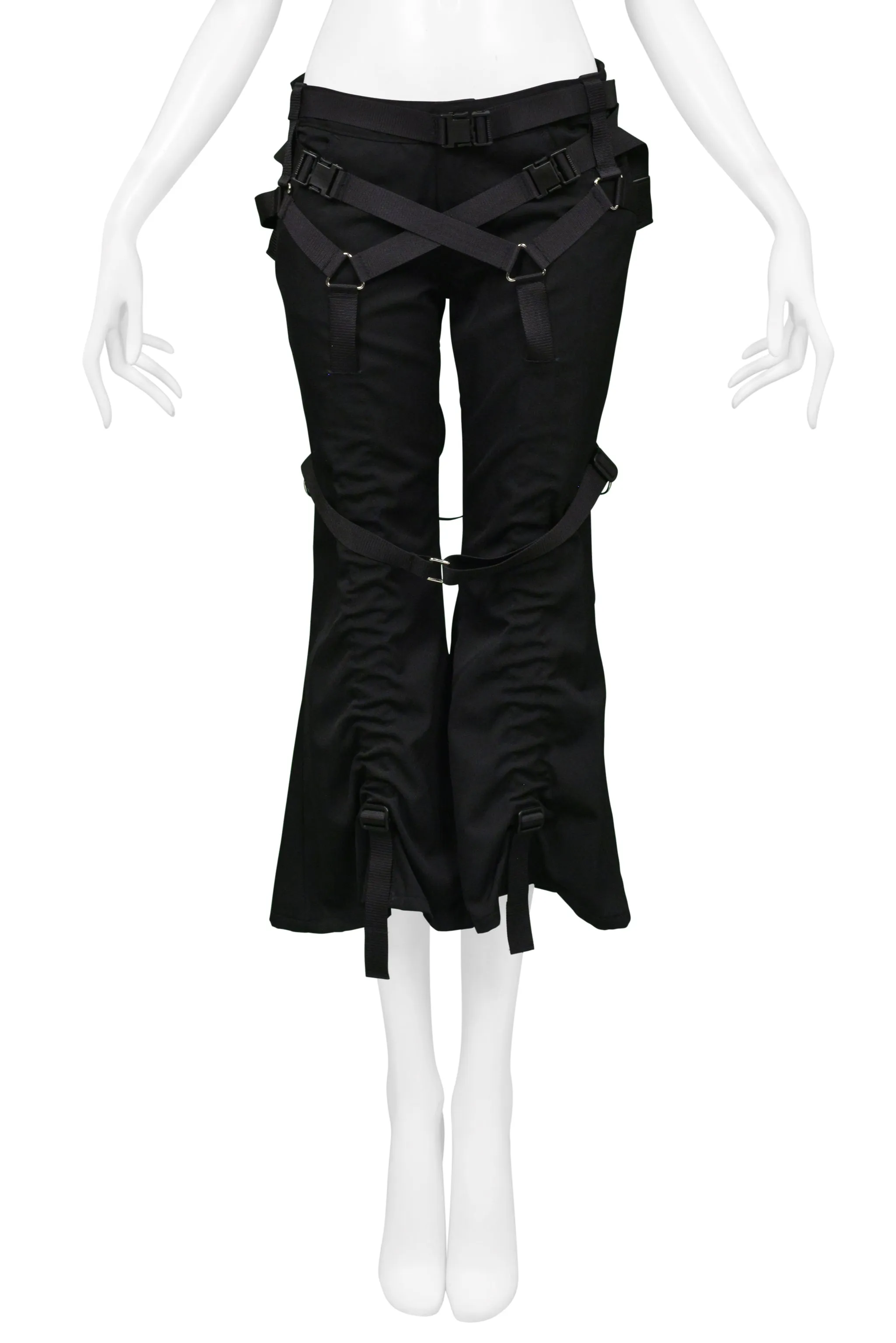 JUNYA WATANABE FOR COMME DES GARCONS BLACK WRAP PARACHUTE PANTS 2003