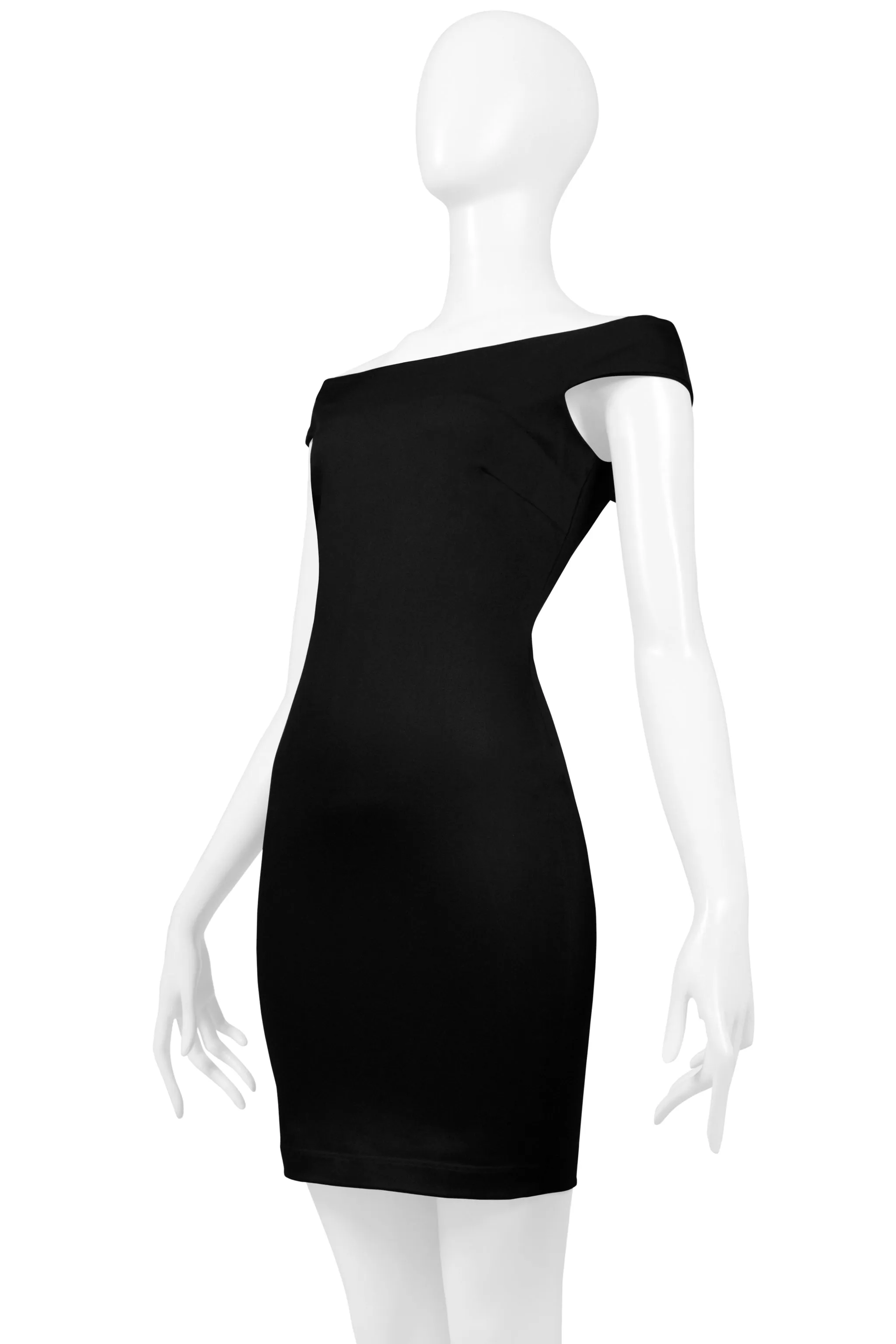 KATHARINE HAMNETT BLACK BODY-CON COLD SHOULDER MINI DRESS