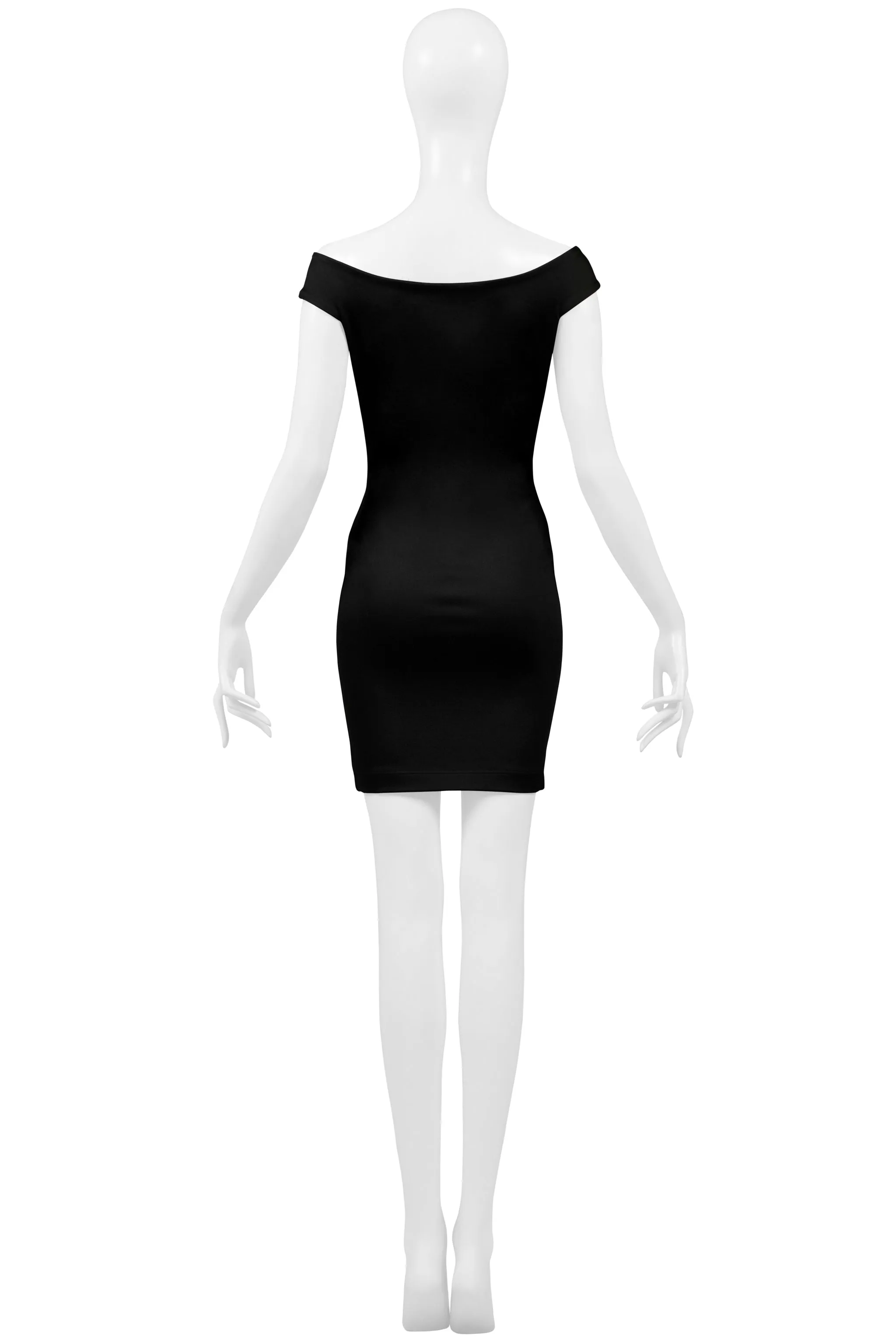 KATHARINE HAMNETT BLACK BODY-CON COLD SHOULDER MINI DRESS