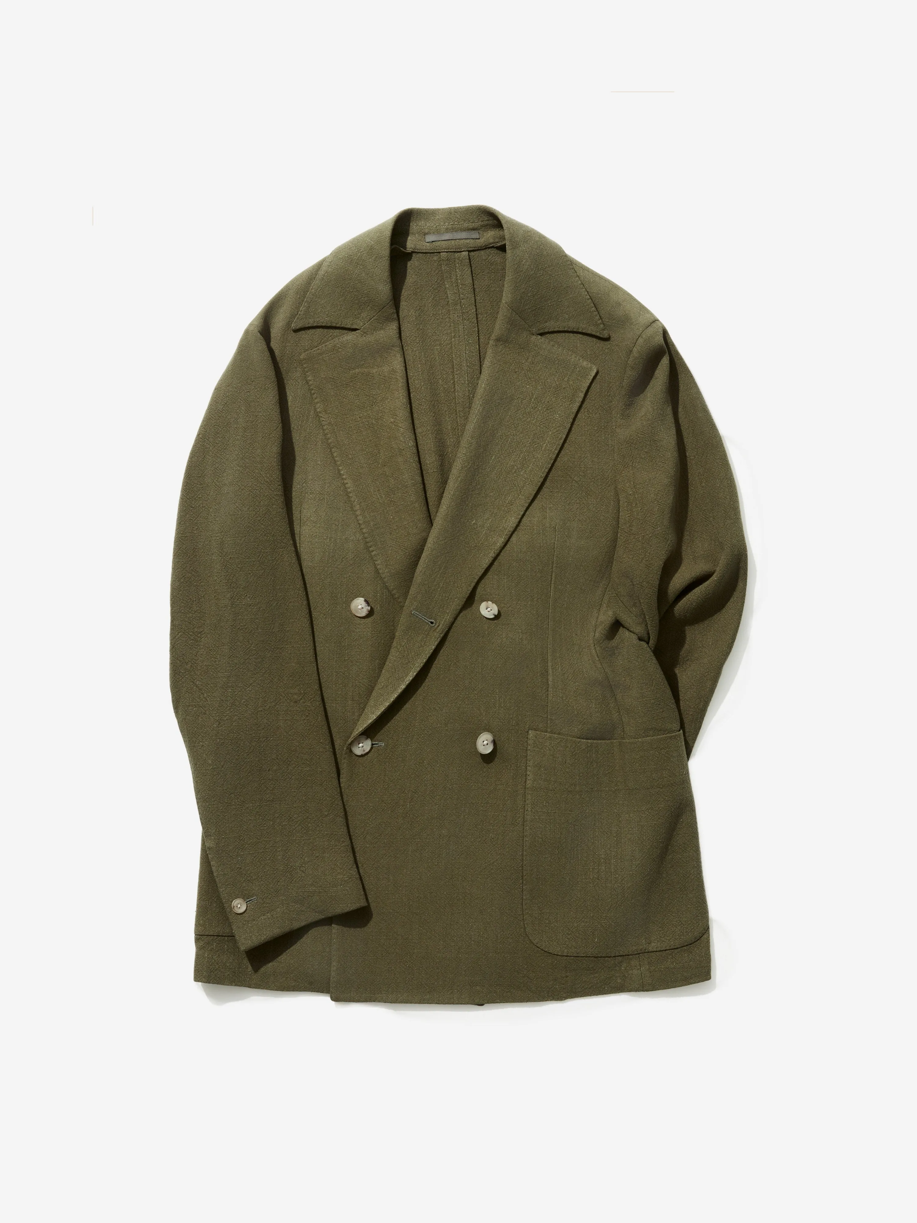 Khaki Stonewashed Linen Jacket