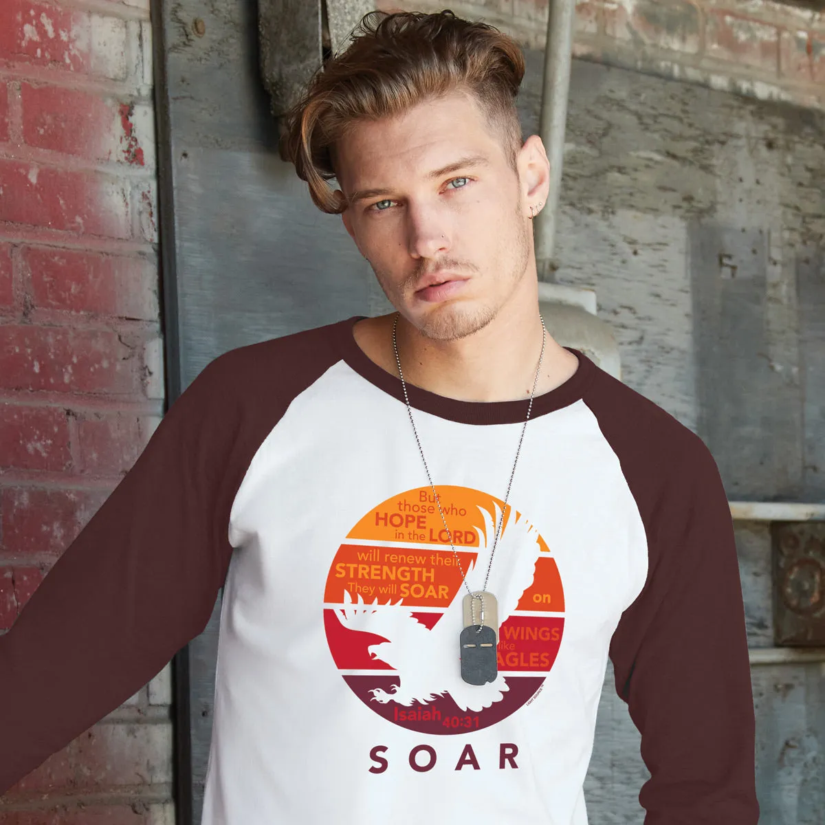 Light Source Mens Raglan T-Shirt Soar Eagle