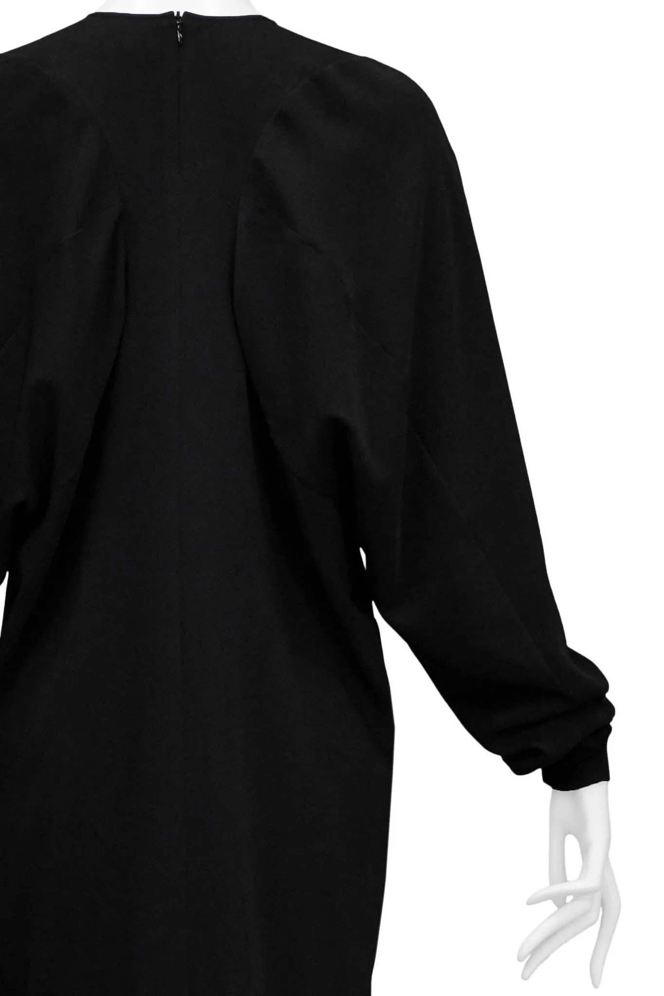 MARGIELA BLACK DRESS WITH LONG DOLMAN SLEEVES