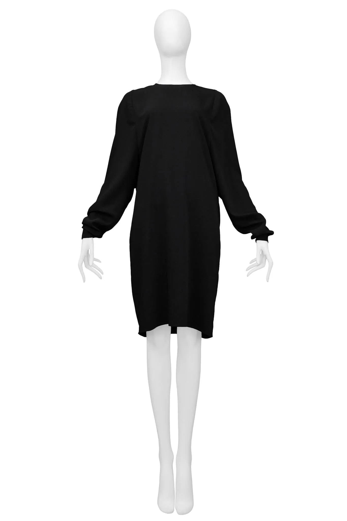 MARGIELA BLACK DRESS WITH LONG DOLMAN SLEEVES