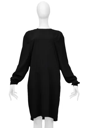 MARGIELA BLACK DRESS WITH LONG DOLMAN SLEEVES