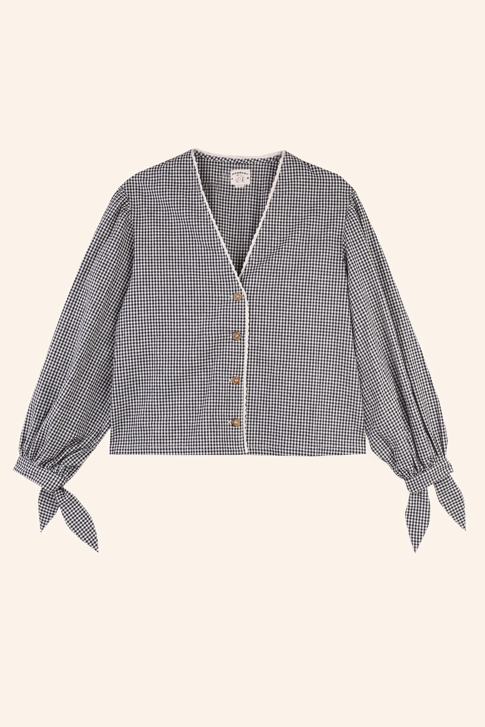 Medlar Top Navy Gingham