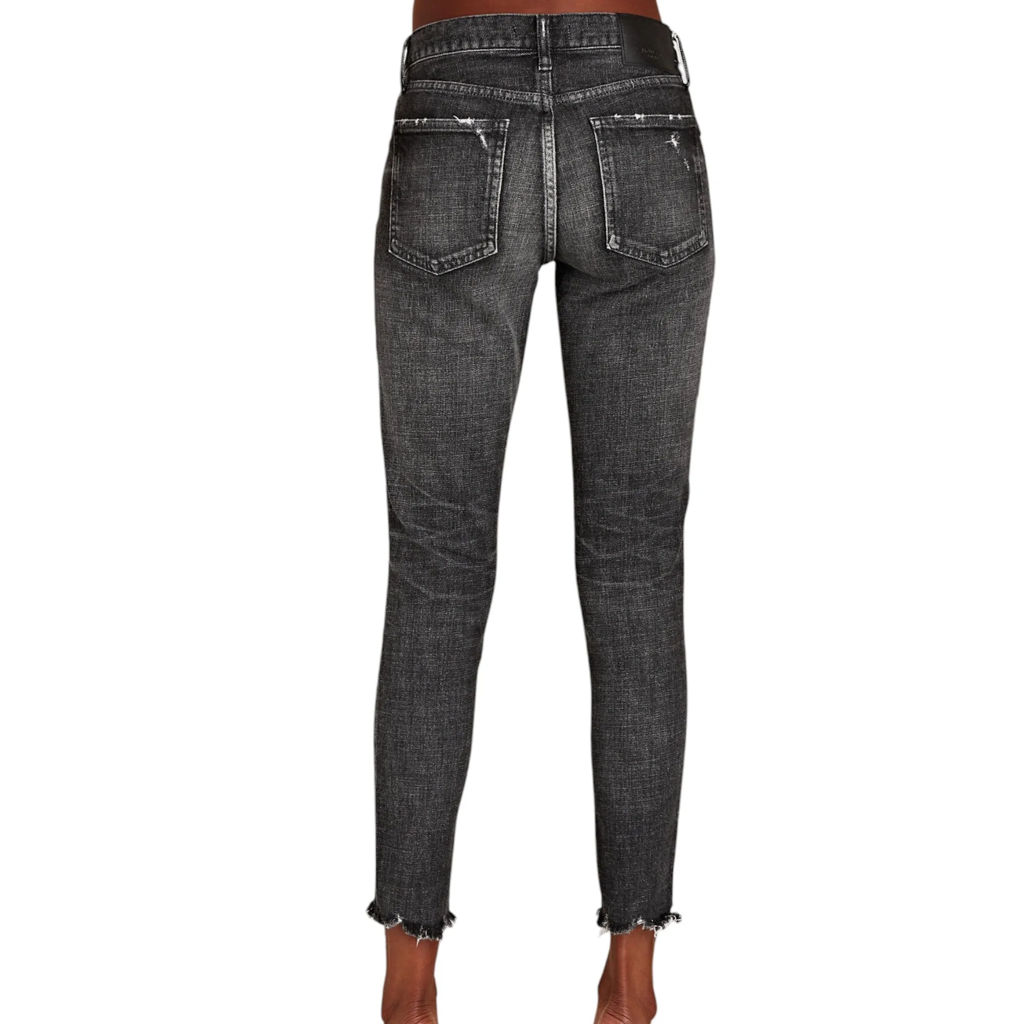 Moussy Vintage Black Checotah Mid-Rise Skinny Cropped Jeans