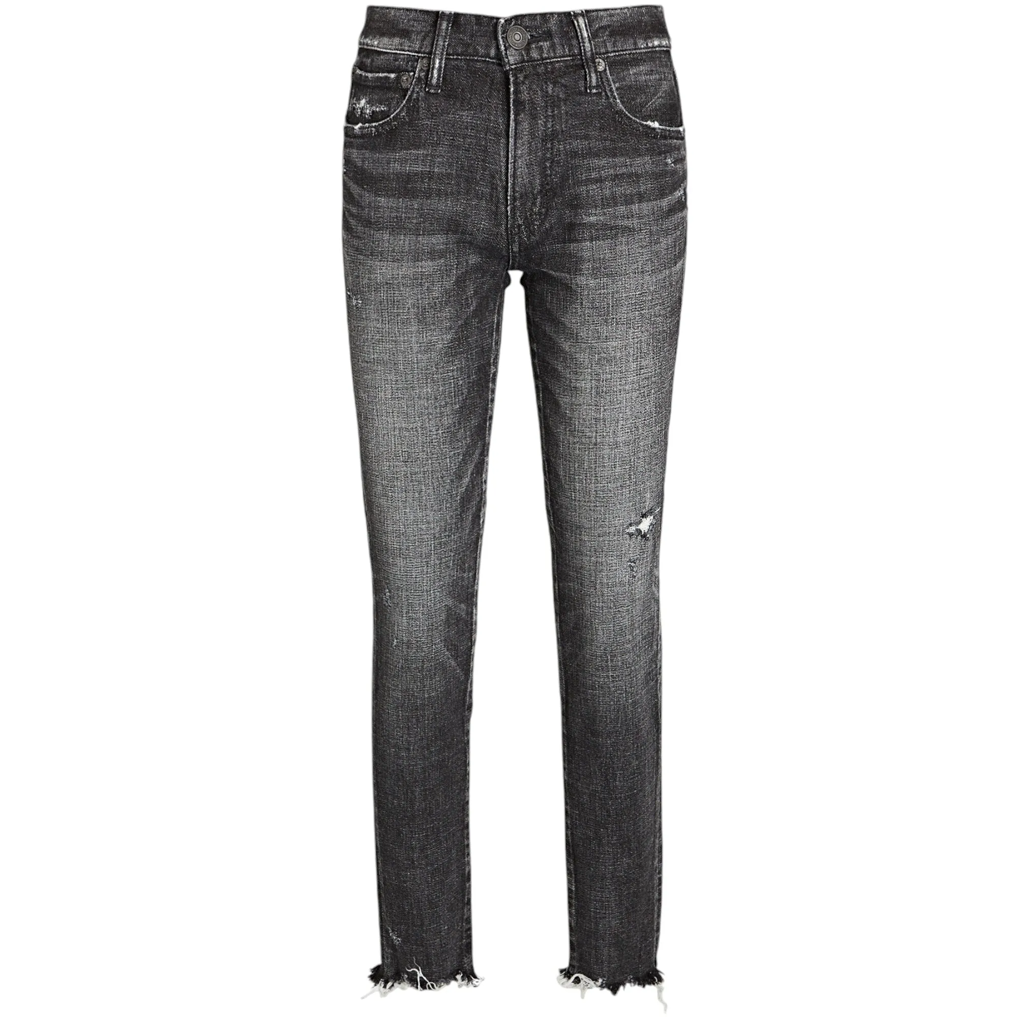 Moussy Vintage Black Checotah Mid-Rise Skinny Cropped Jeans