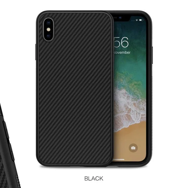 Nillkin Synthetic fiber Carbon PP Plastic Back Cover for iPhone X/Xs / Xs Max /Xr case cover ultra slim for iPhone 5.8''/6.5/6.1