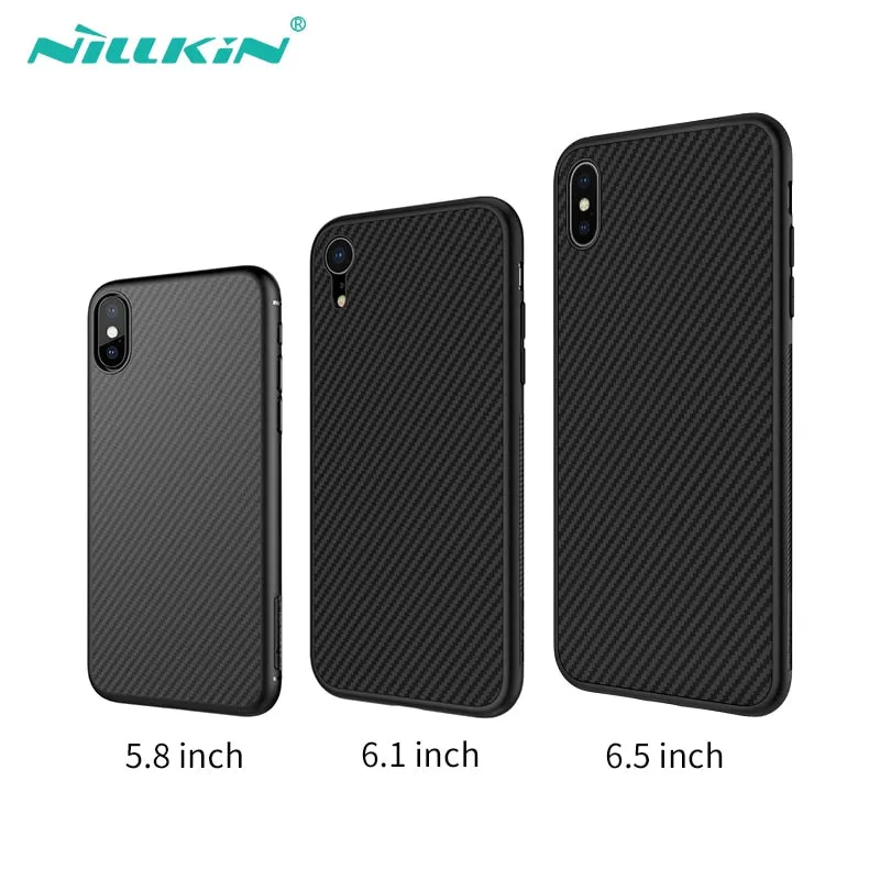 Nillkin Synthetic fiber Carbon PP Plastic Back Cover for iPhone X/Xs / Xs Max /Xr case cover ultra slim for iPhone 5.8''/6.5/6.1