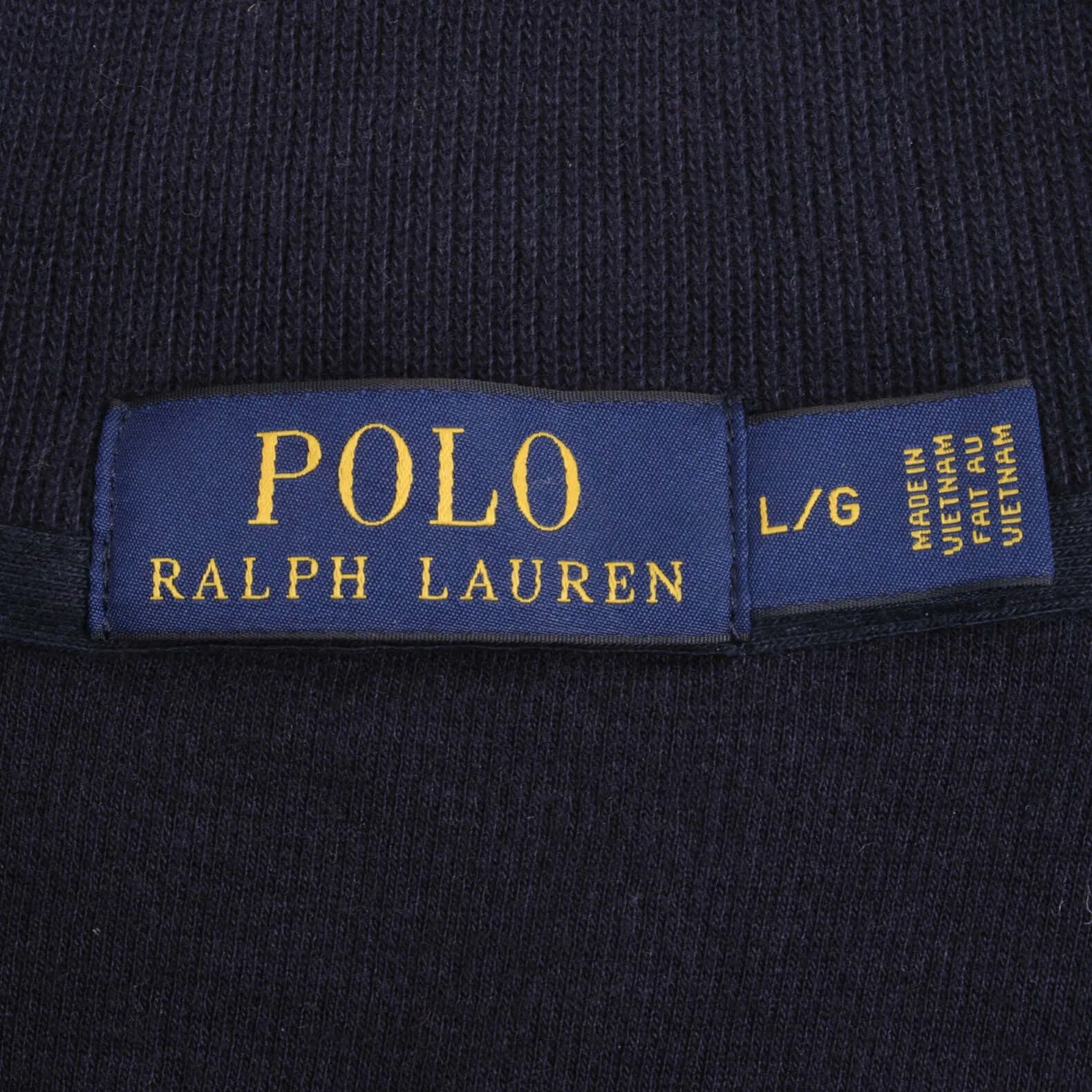 POLO RALPH LAUREN NAVY BLUE QUARTER 1/4 ZIP SWEATER SIZE LARGE