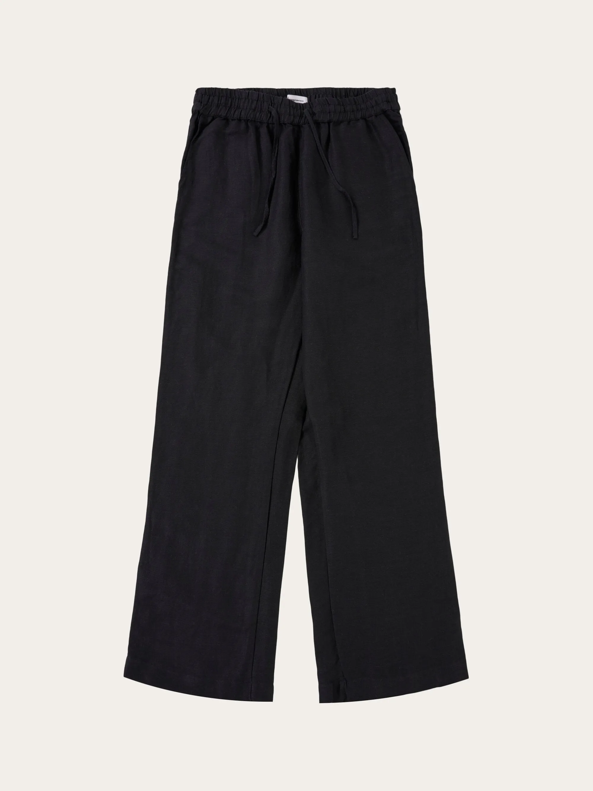 POSEY Linen Mix Elastic Waist Pants - Black Jet