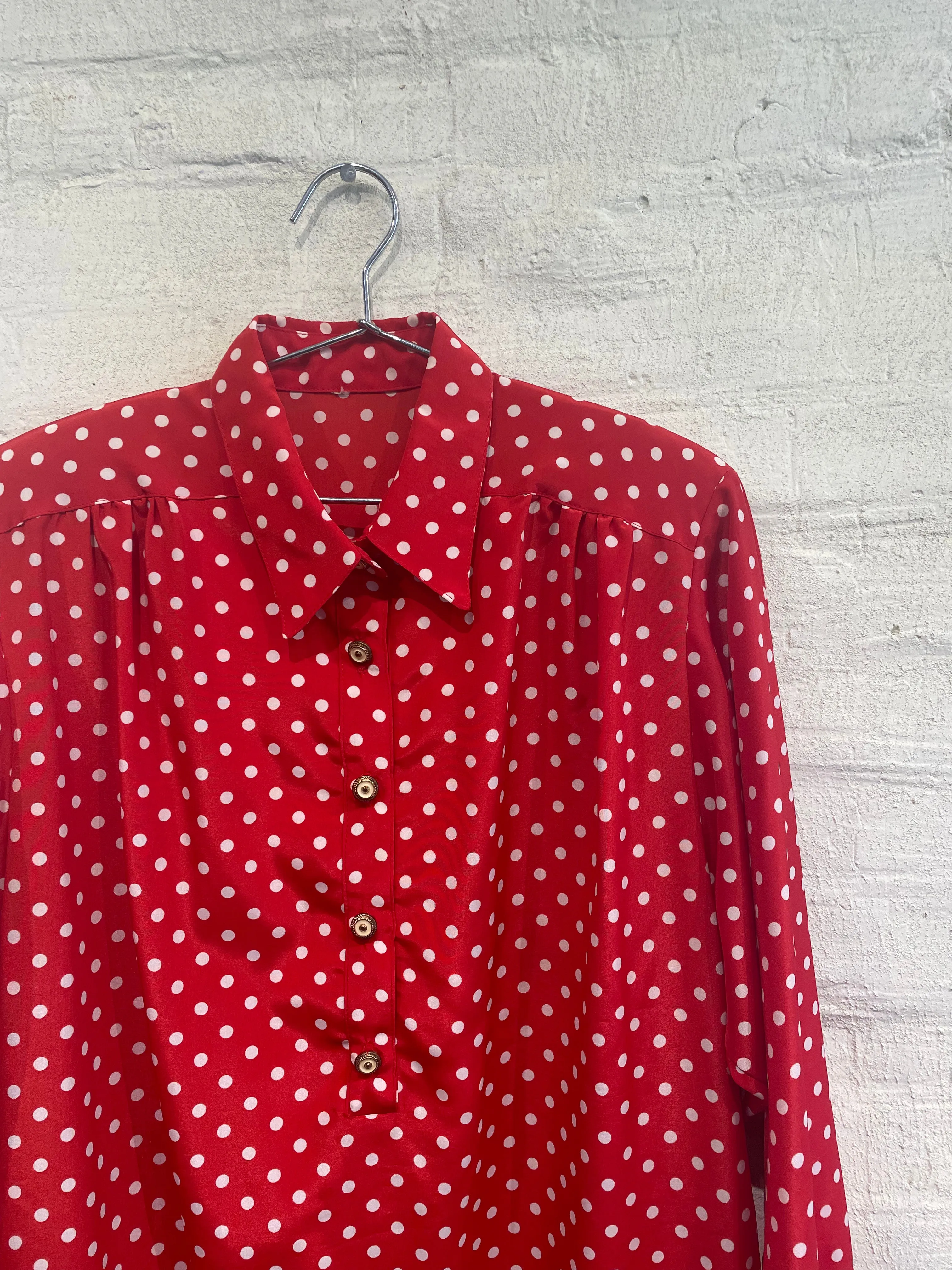 Red and White Polka Dot Dress - Vintage/Used