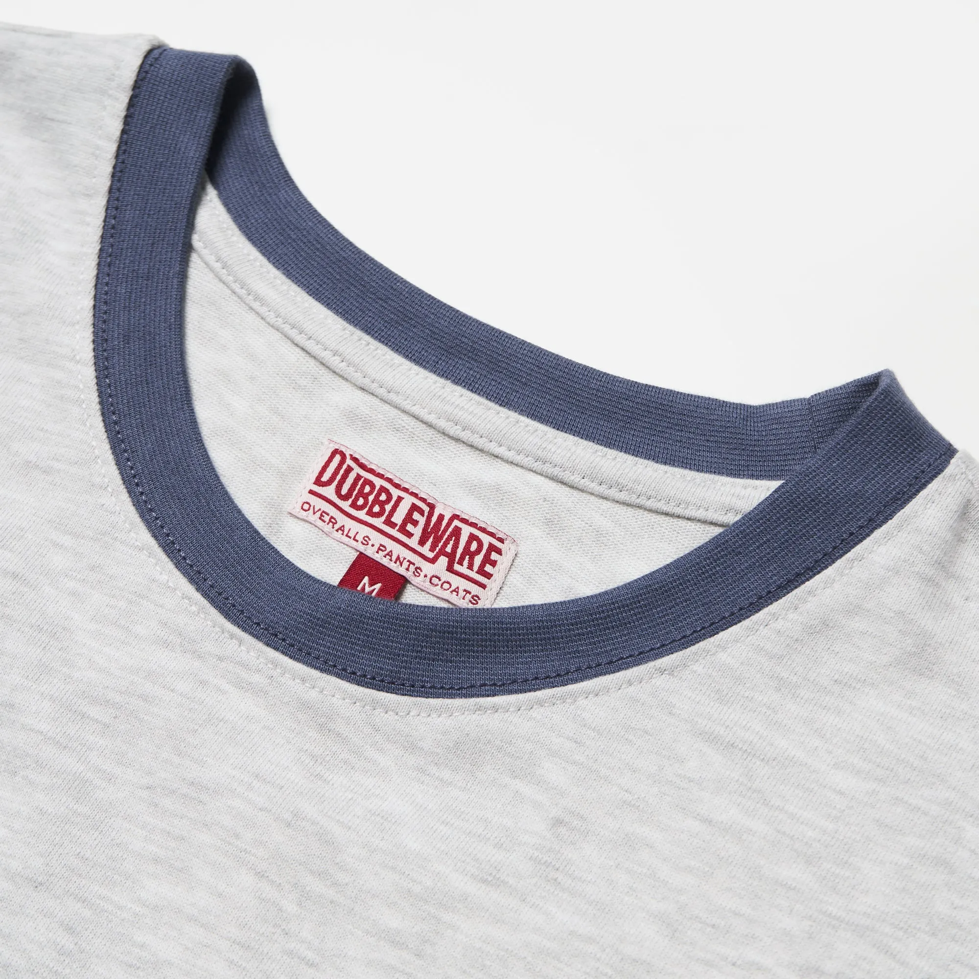 RINGER T-SHIRT - GREY / INDIGO