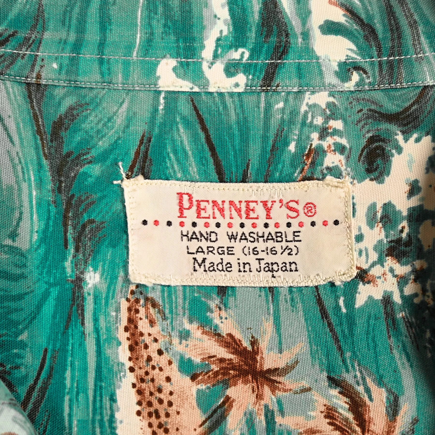 SOLD Penny's Vintage 50s Rayon Hawaiian Shirt, Made in Japan Aloha Shirt L