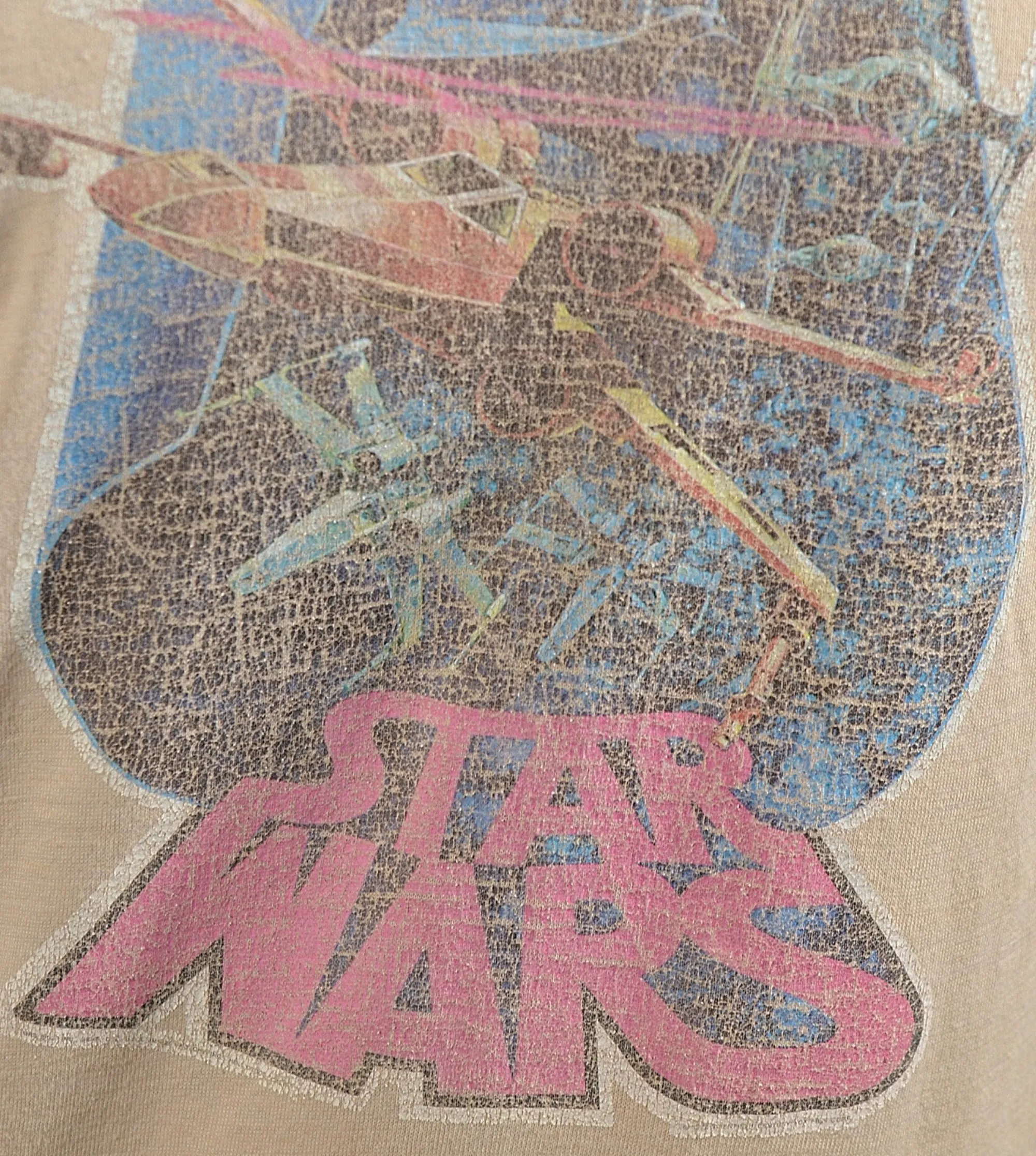 SOLD Vintage 70s Star Wars T Shirt, Darth Vader Star Fighters, Well Worn Faded S