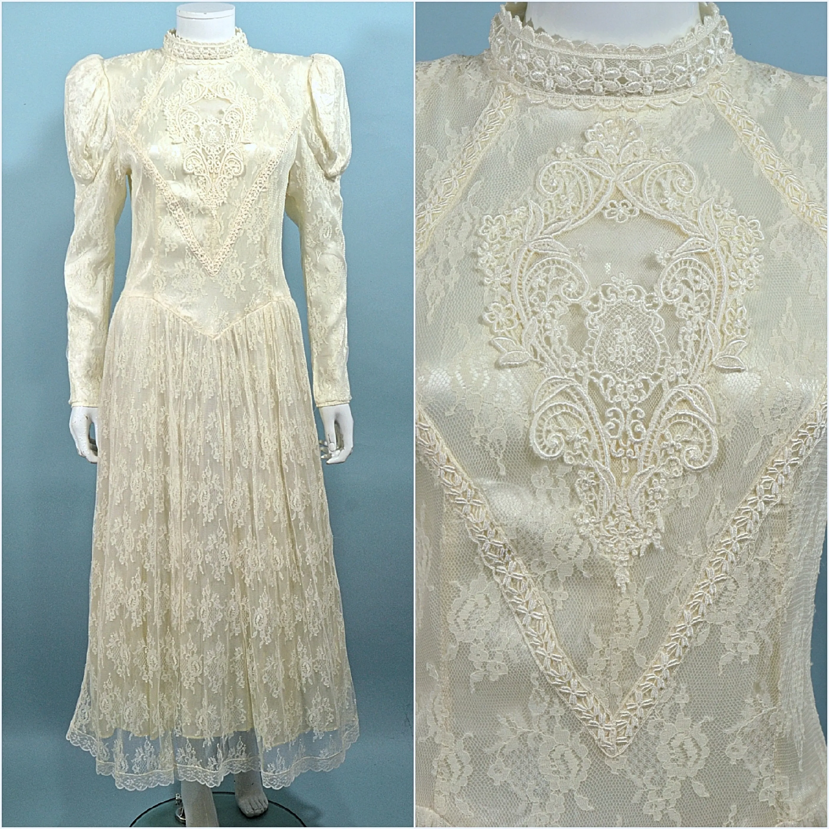 SOLD Vintage Victorian Style Lace Scott McClintock Fairy Party Dress 8