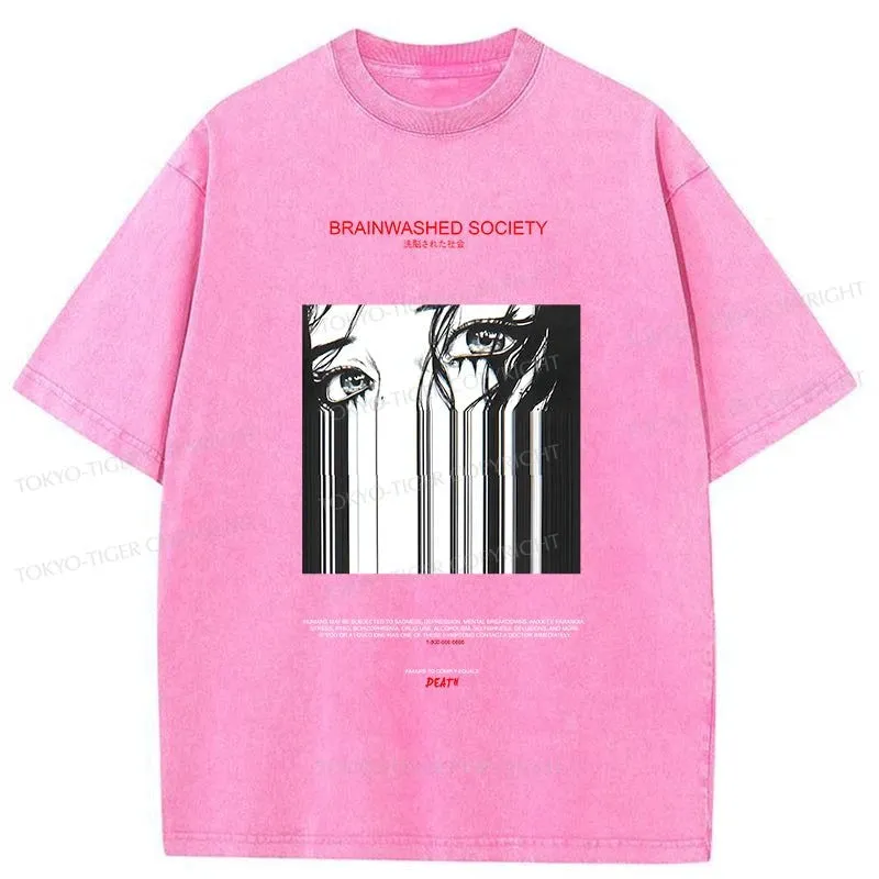 Tokyo-Tiger BRAINWASHED SOCIETY Manga Washed T-Shirt