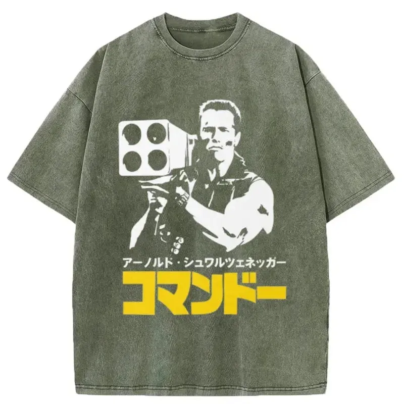 Tokyo-Tiger Commando In Japanese Washed T-Shirt