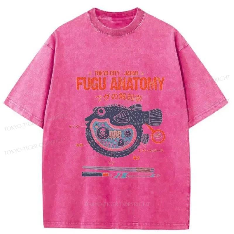 Tokyo-Tiger Fugu Anatomy Washed T-Shirt