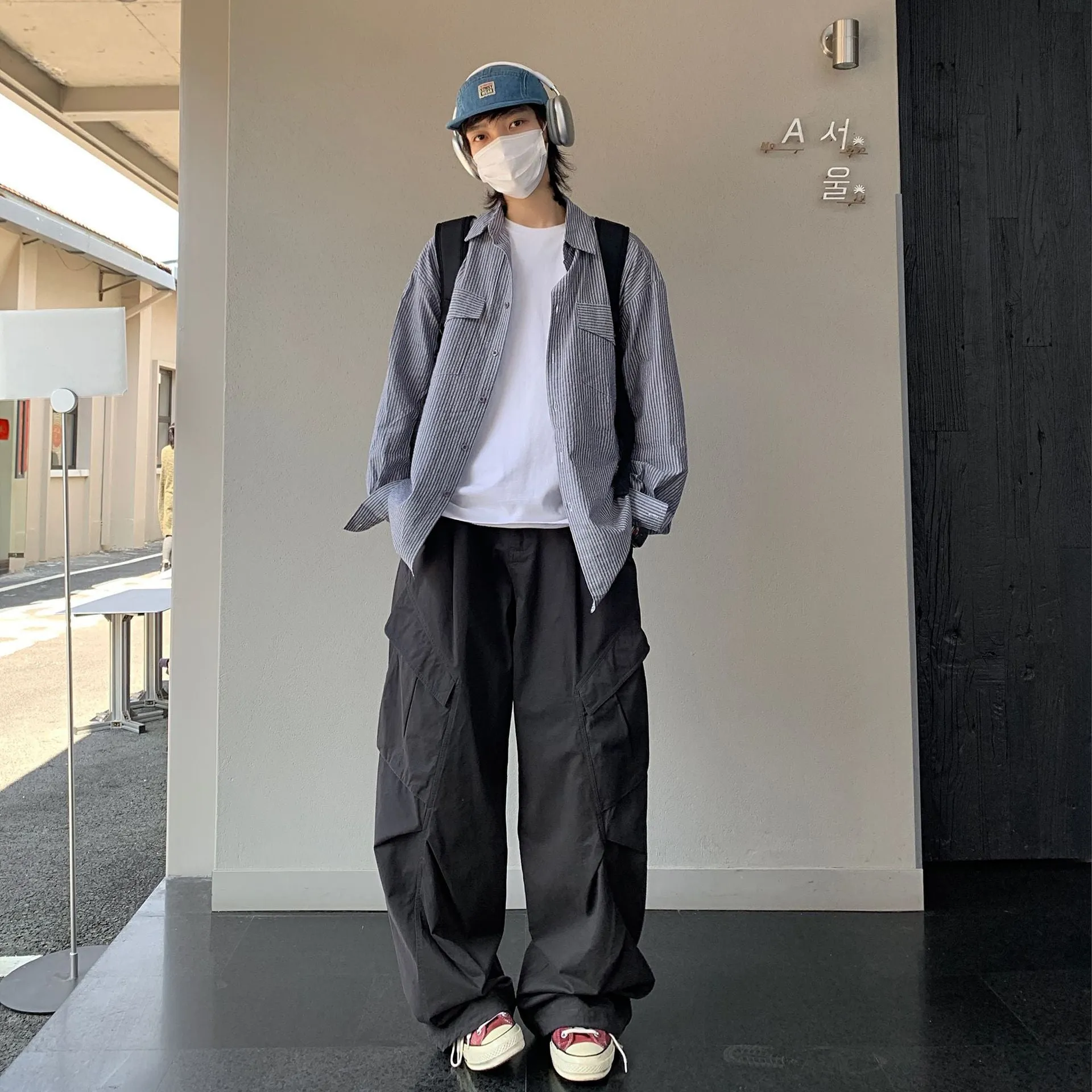 Toleet Y2K Men's Women's Street Style Outfits Japanese Vintage Vintage Overalls Men's and Women's Loose Outdoor Pants