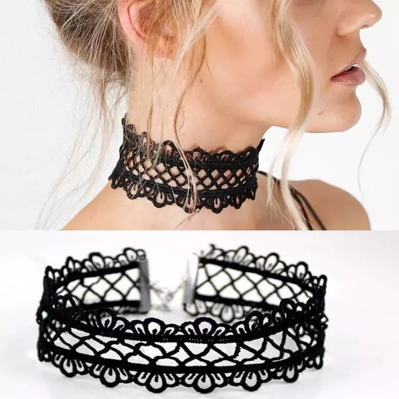 Velvet Choker, Vintage Sexy Lace Necklace with Pendants variety