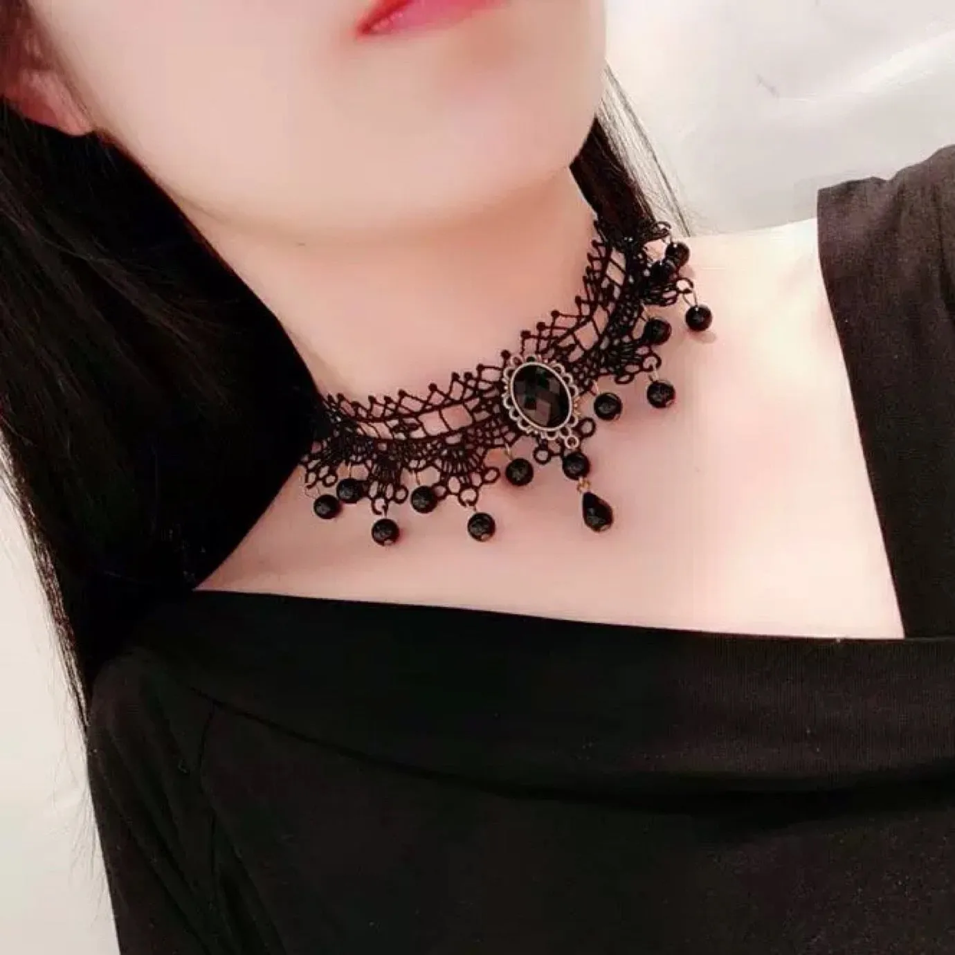 Velvet Choker, Vintage Sexy Lace Necklace with Pendants variety