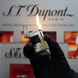 Vintage 1990 St Dupont Abstraction Limited to 2500 Heavy Palladium Finish Ligne 2 Black Lacquer Lighter