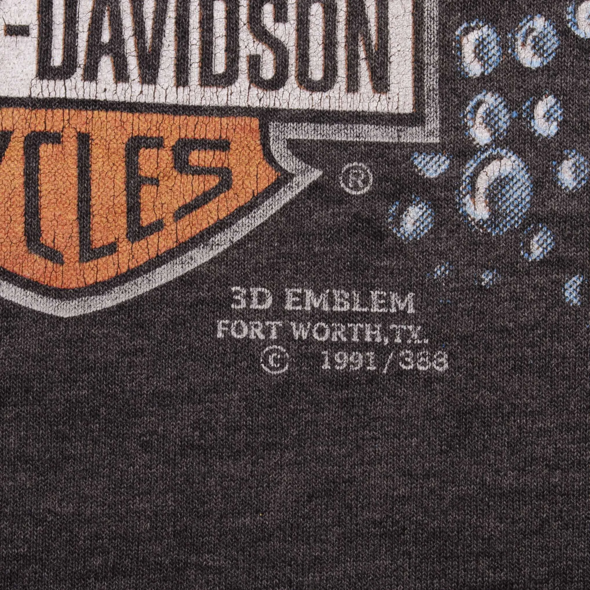 VINTAGE 3D EMBLEM HARLEY DAVIDSON PITBULL TEE SHIRT 1991 MEDIUM MADE IN USA