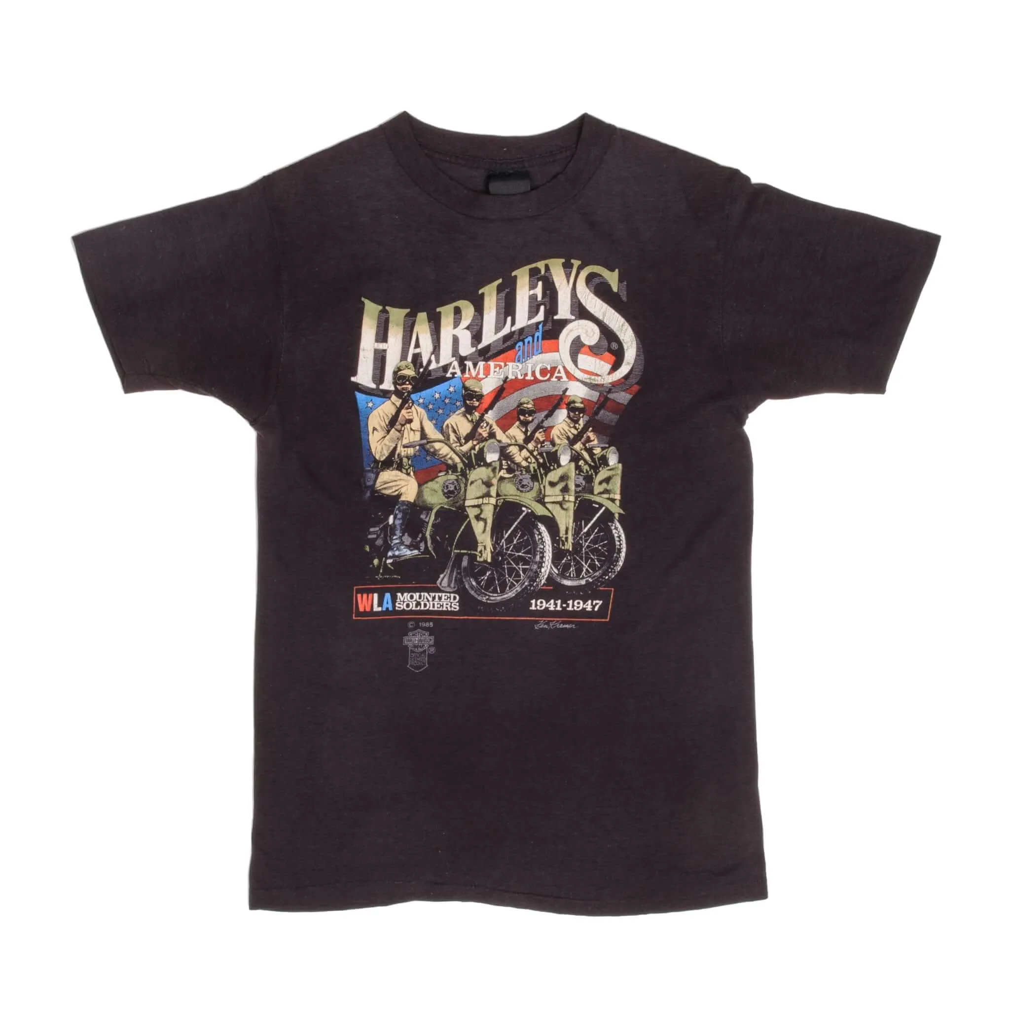 VINTAGE  3D EMBLEM HARLEY DAVIDSON TEE SHIRT 1985 SIZE SMALL MADE IN USA