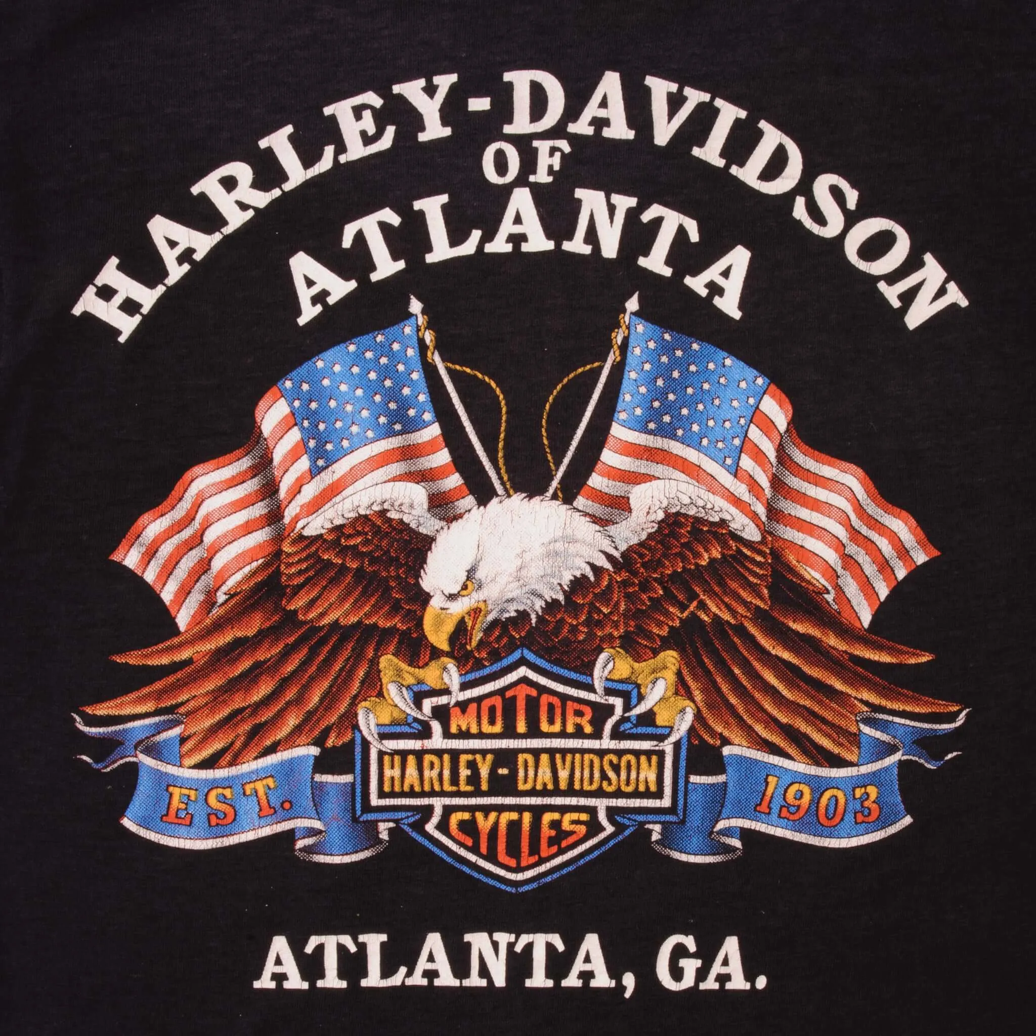 VINTAGE  3D EMBLEM HARLEY DAVIDSON TEE SHIRT 1985 SIZE SMALL MADE IN USA