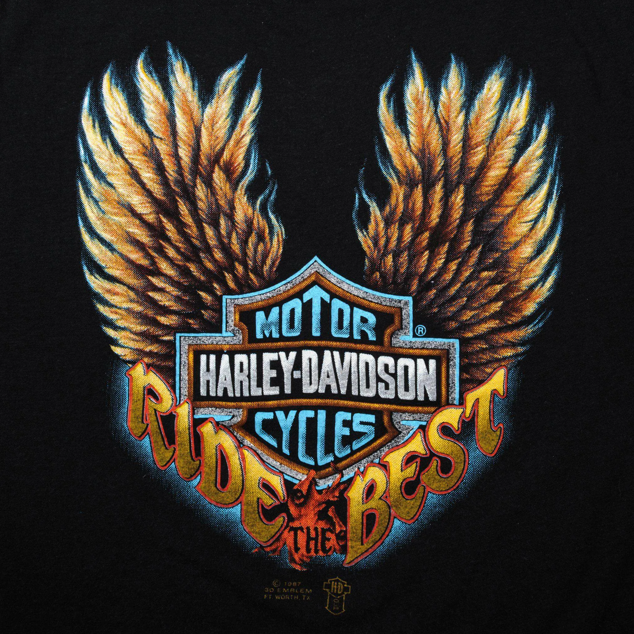 VINTAGE 3D EMBLEM HARLEY DAVIDSON TEE SHIRT 1987 SIZE MEDIUM MADE IN USA