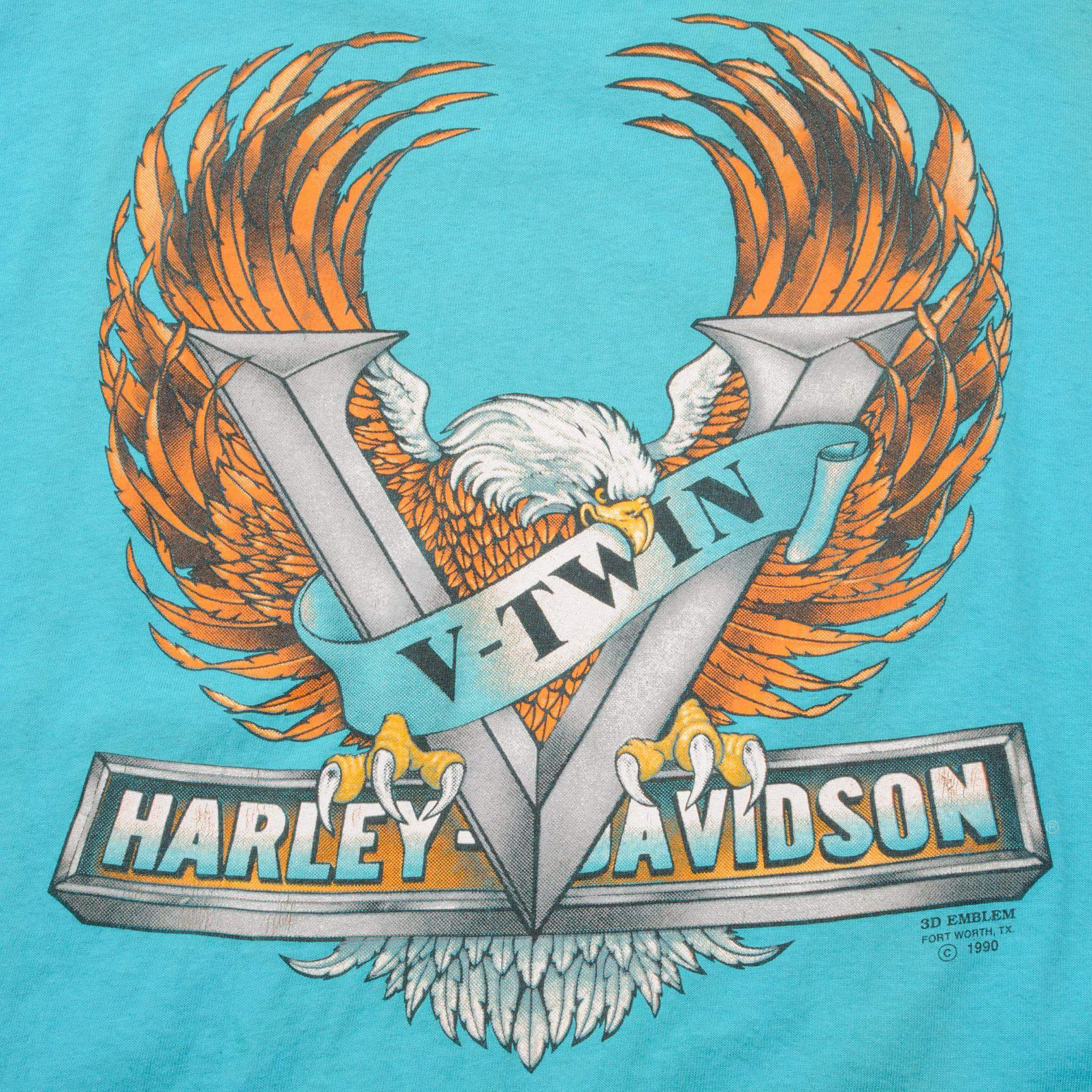 VINTAGE 3D EMBLEM HARLEY DAVIDSON TEE SHIRT 1990 SIZE XL MADE IN USA