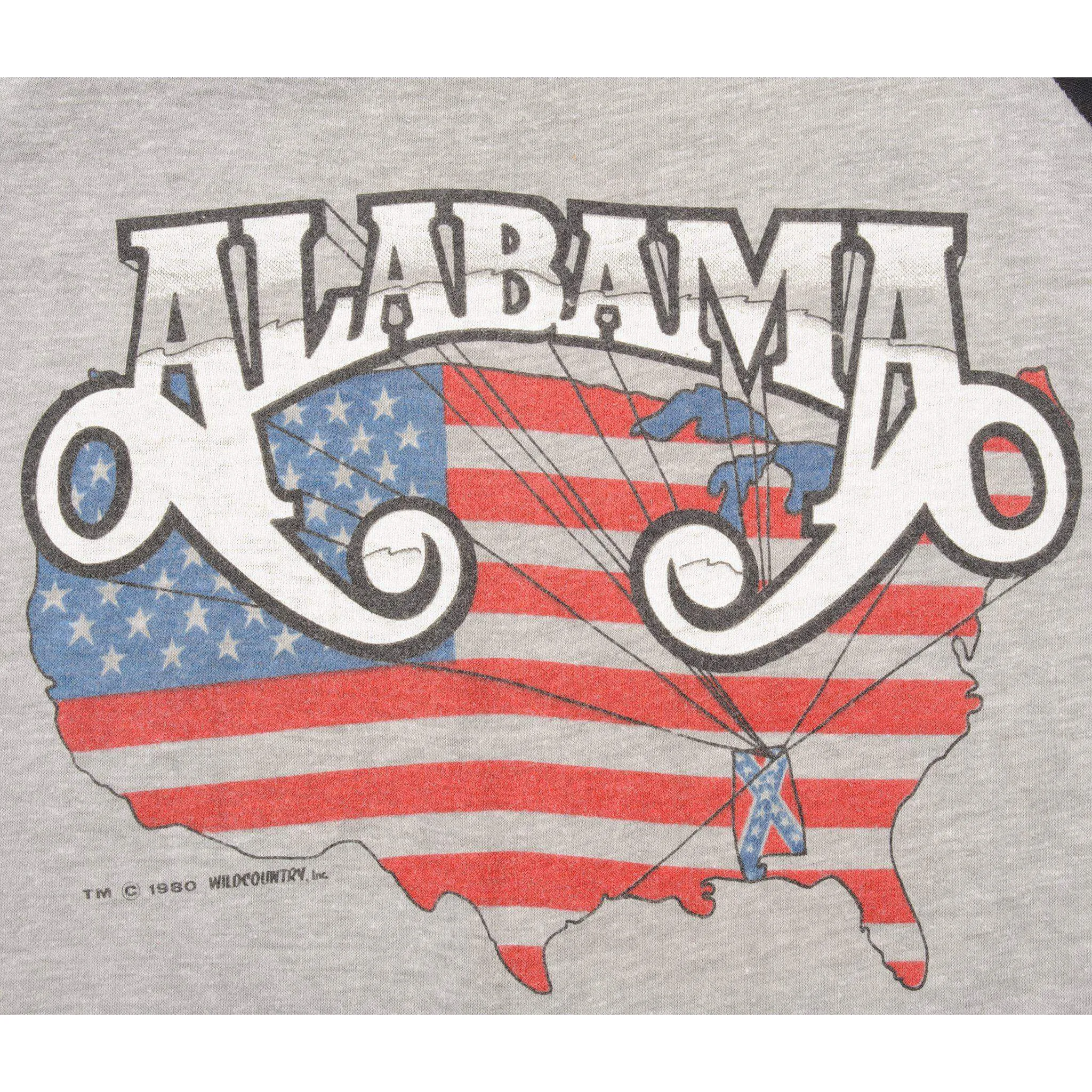 VINTAGE ALABAMA MOUNTAIN MUSIC TOUR RAGLAN TEE SHIRT 1982 SIZE SMALL MADE IN USA