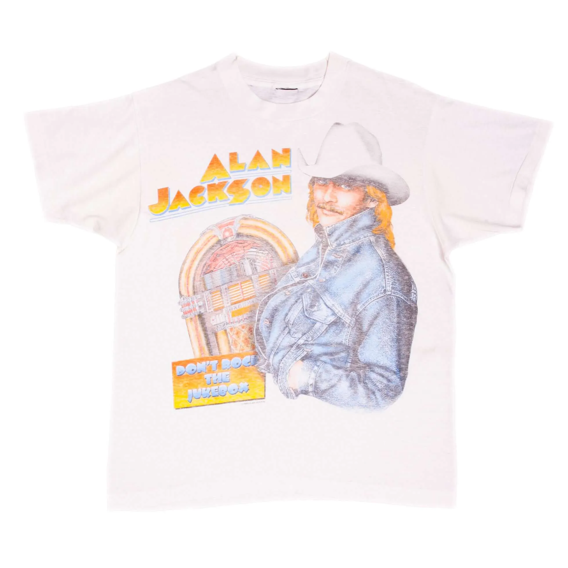 VINTAGE ALAN JACKSON DON'T ROCK THE JUKEBOX TEE SHIRT 1993 MEDIUM MADE IN USA