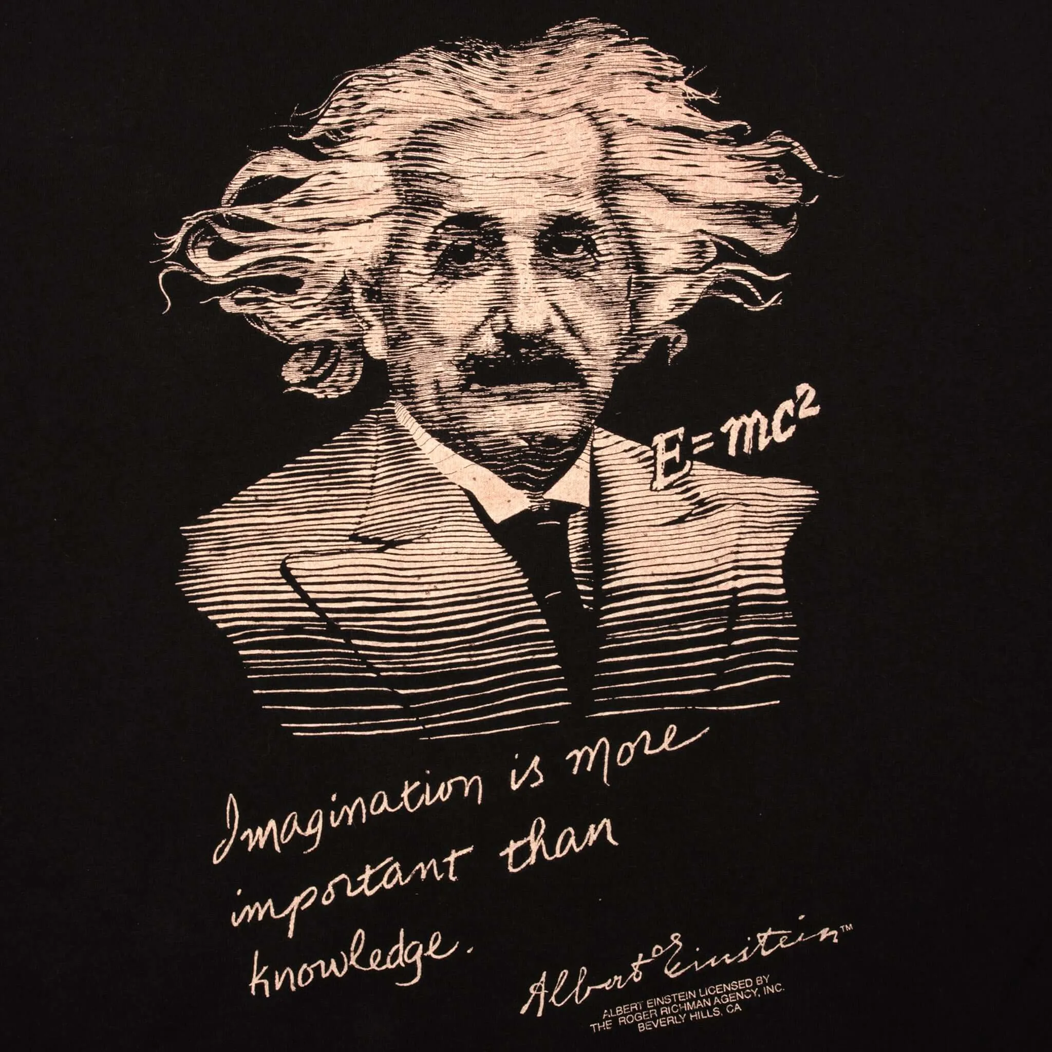 VINTAGE ALL OVER PRINT ALBERT EINSTEIN 1990S TEE SHIRT SIZE XL MADE IN USA