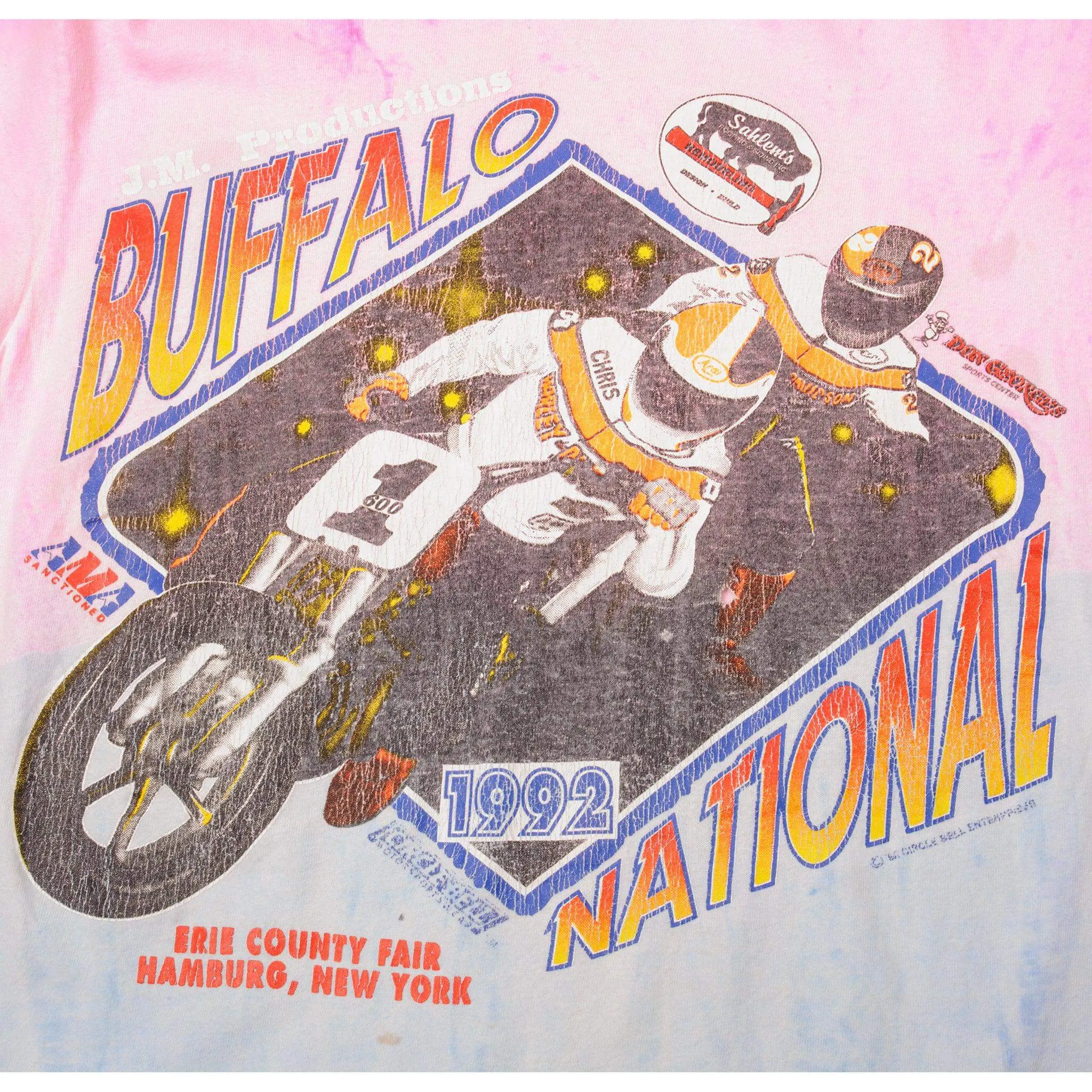 VINTAGE AMA BUFFALO NATIONAL MOTOCROSS TEE SHIRT 1992 SIZE SMALL