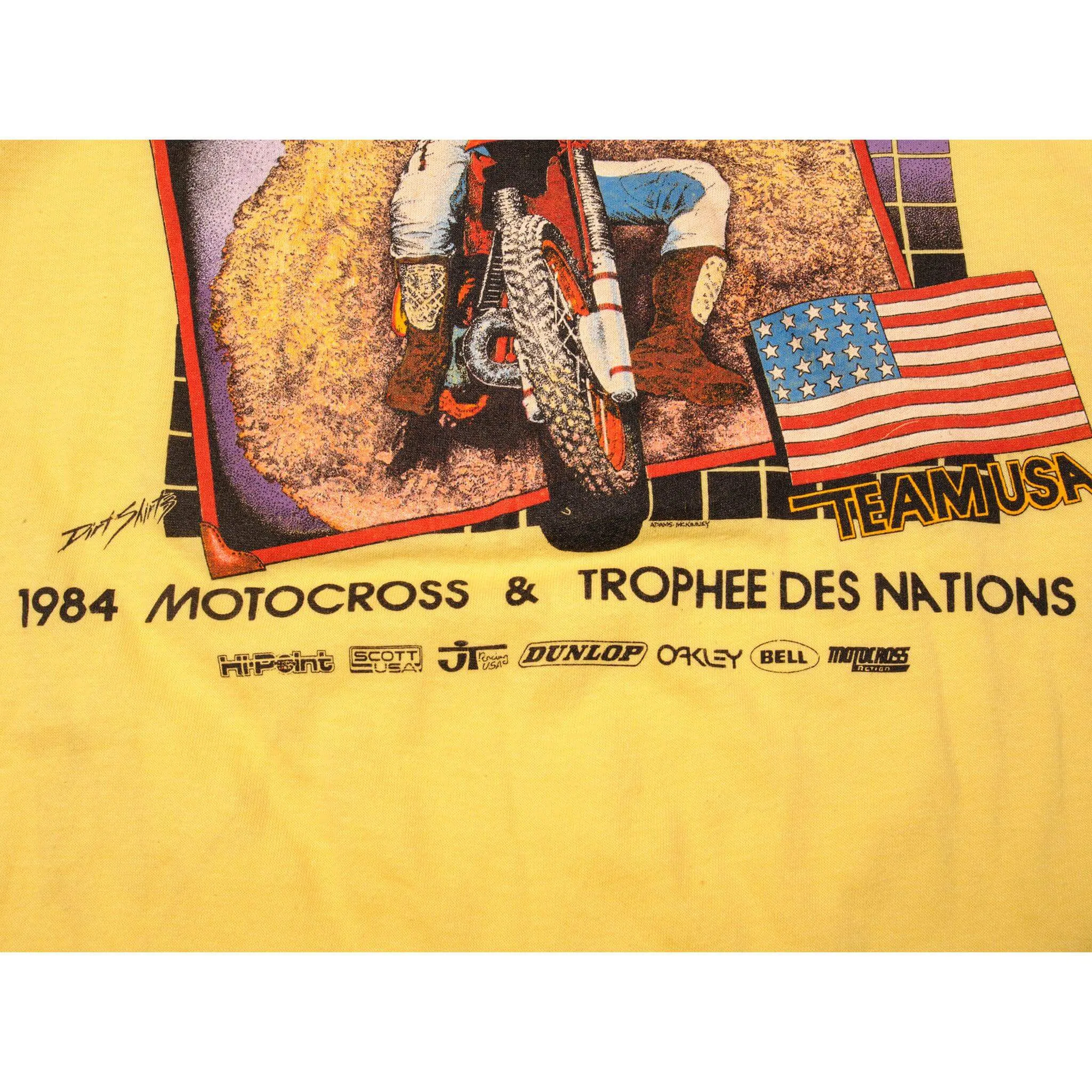 VINTAGE AMA WORLD CHAMPION MOTOCROSS DAVID BAILEY TEE SHIRT 1984 MEDIUM MADE USA