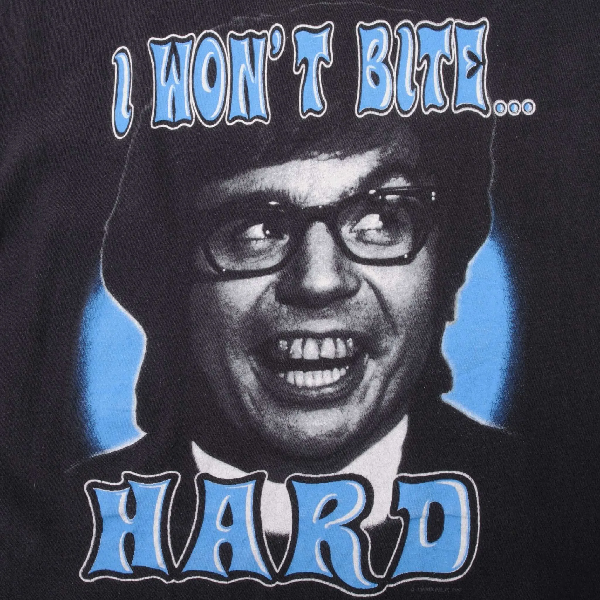 VINTAGE AUSTIN POWERS I WON'T BITE HARD TEE SHIRT 1998 SIZE LARGE