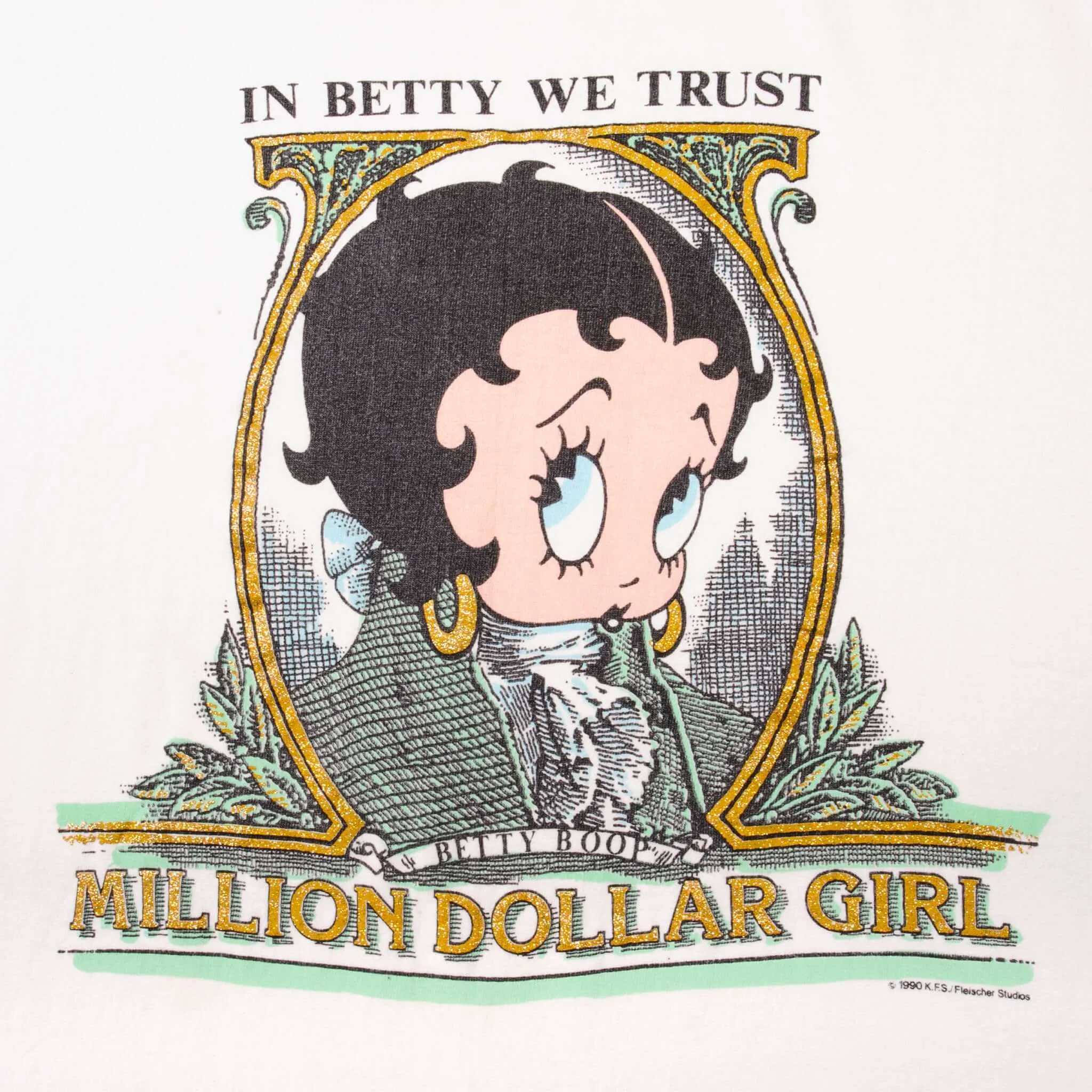 VINTAGE BETTY BOOP MILLION DOLLAR GIRL TEE SHIRT 1990 LARGE MADE IN USA