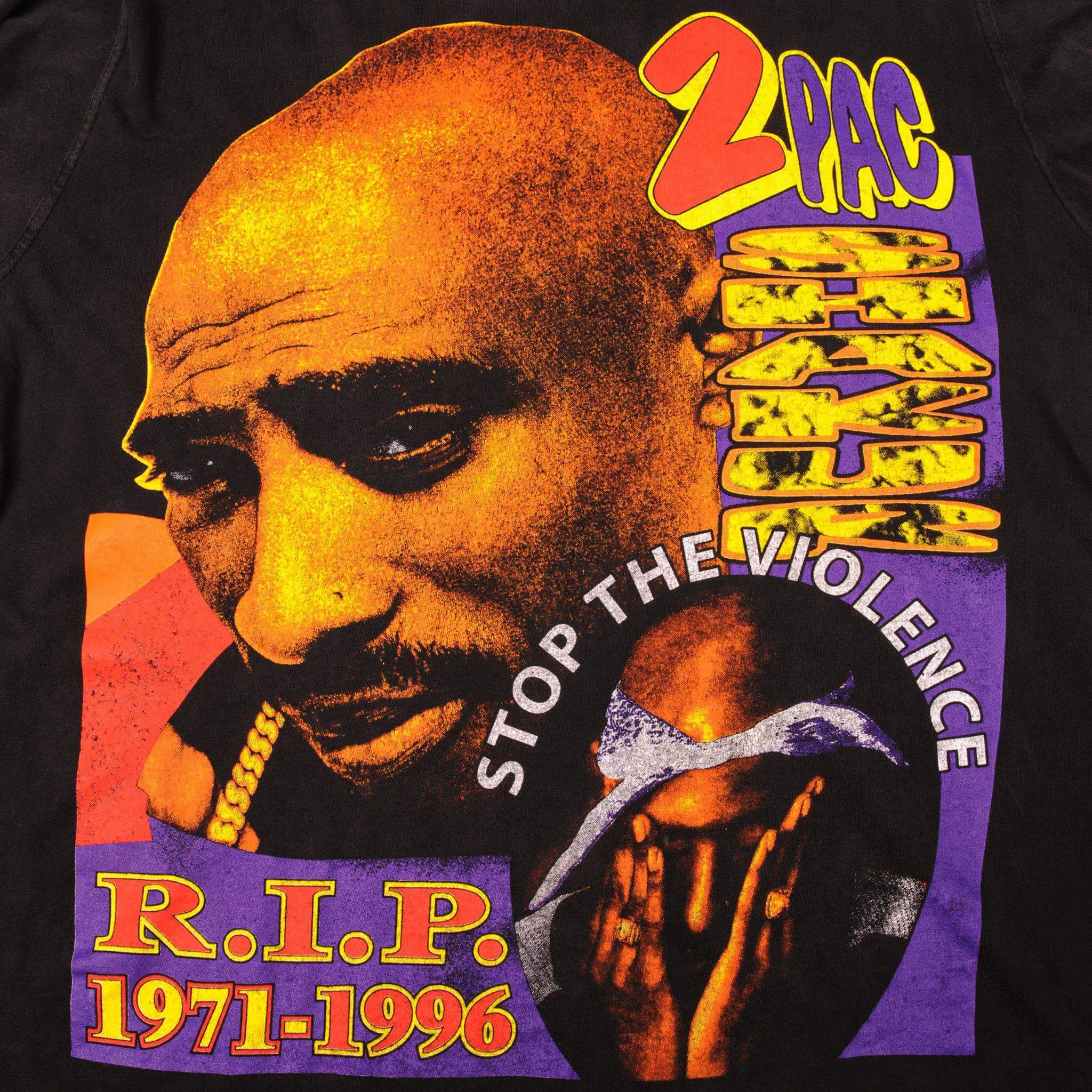 VINTAGE BOOTLEG 2PAC TEE SHIRT 1990's SIZE LARGE