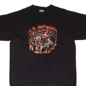 VINTAGE BREAKING FREE WOLF BIKER TEE SHIRT 1990S SIZE 2XL