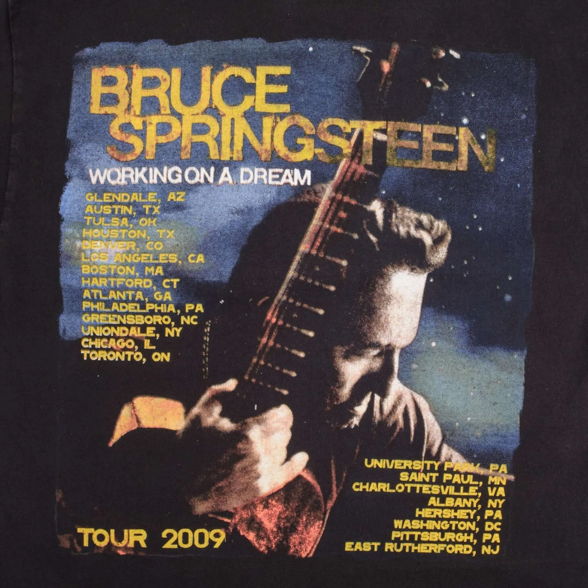 VINTAGE BRUCE SPRINGSTEEN TOUR 2009 TEE SHIRT SIZE MEDIUM