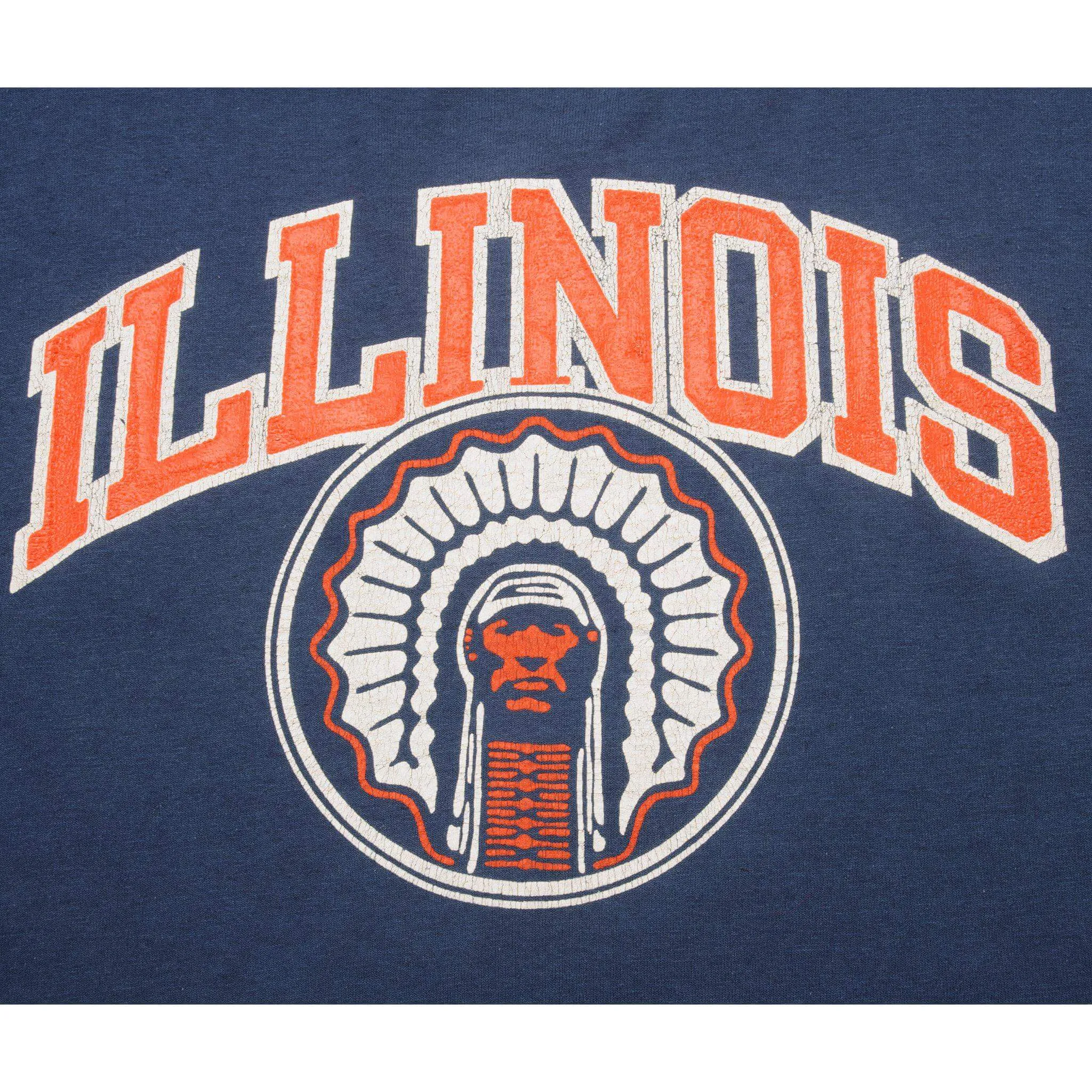 VINTAGE CHAMPION ILLINOIS UNIVERSITY TEE SHIRT 1980S SIZE MEDIUM MADE IN USA