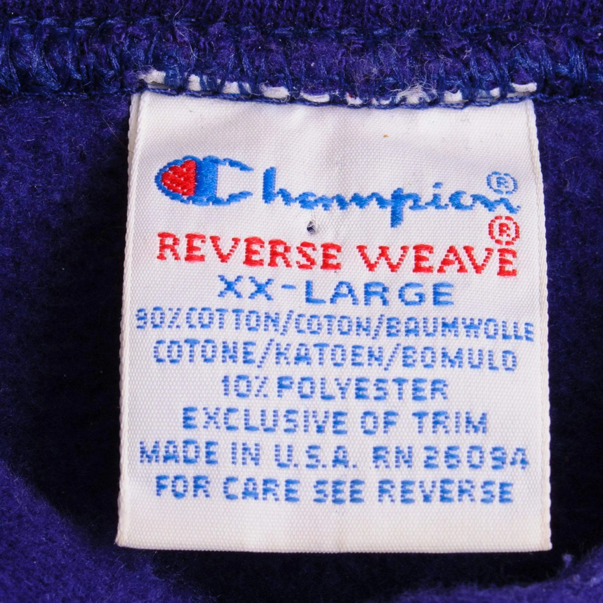 VINTAGE CHAMPION REVERSE WEAVE HOODIE 1990S SIZE 2XL MADE IN USA