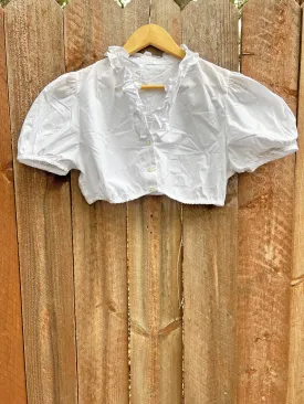 VINTAGE: Cotton Buttoned Crop Top